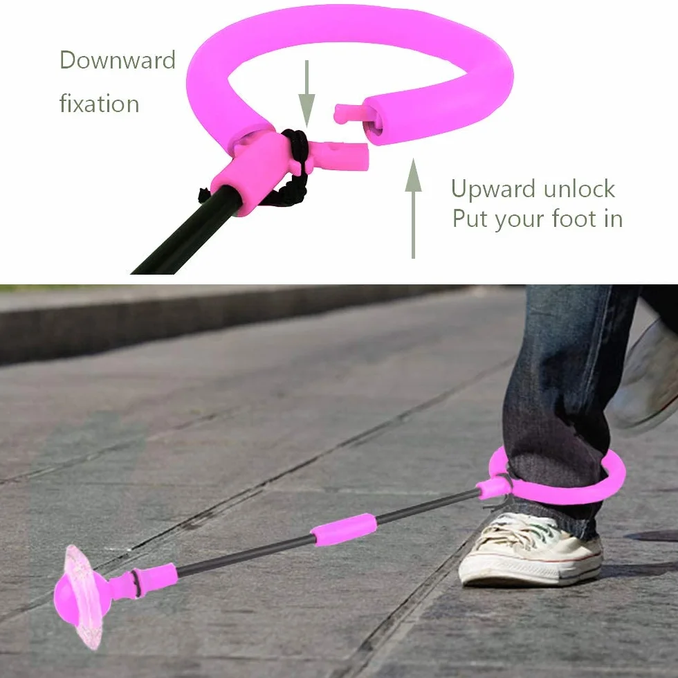 Caviglia di Salto Della, Palla per Caviglia, Anello di Salto della Caviglia,Palla per Saltare, Anello di Salto Lampeggiante,Palla da Salto Pieghevole per Bambini (Rosa)
