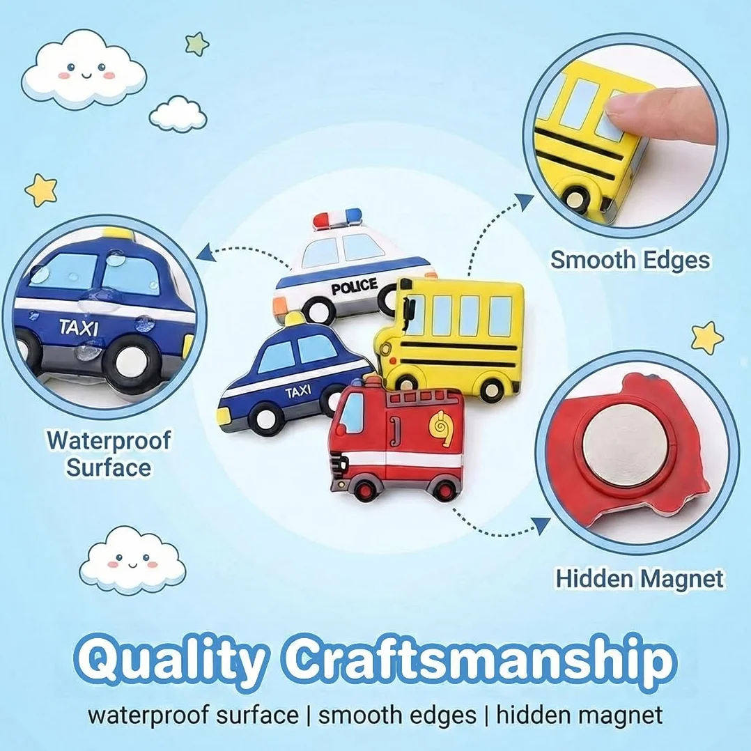 10 Pezzi Magneti Da Frigorifero Bambini, Calamite Bambini, Auto Calamite da Frigo,Auto Magnetici per Lavagna,Magnetici,Simpatici Magneti da Frigorifero,per Bambini Che Imparano Lavagna