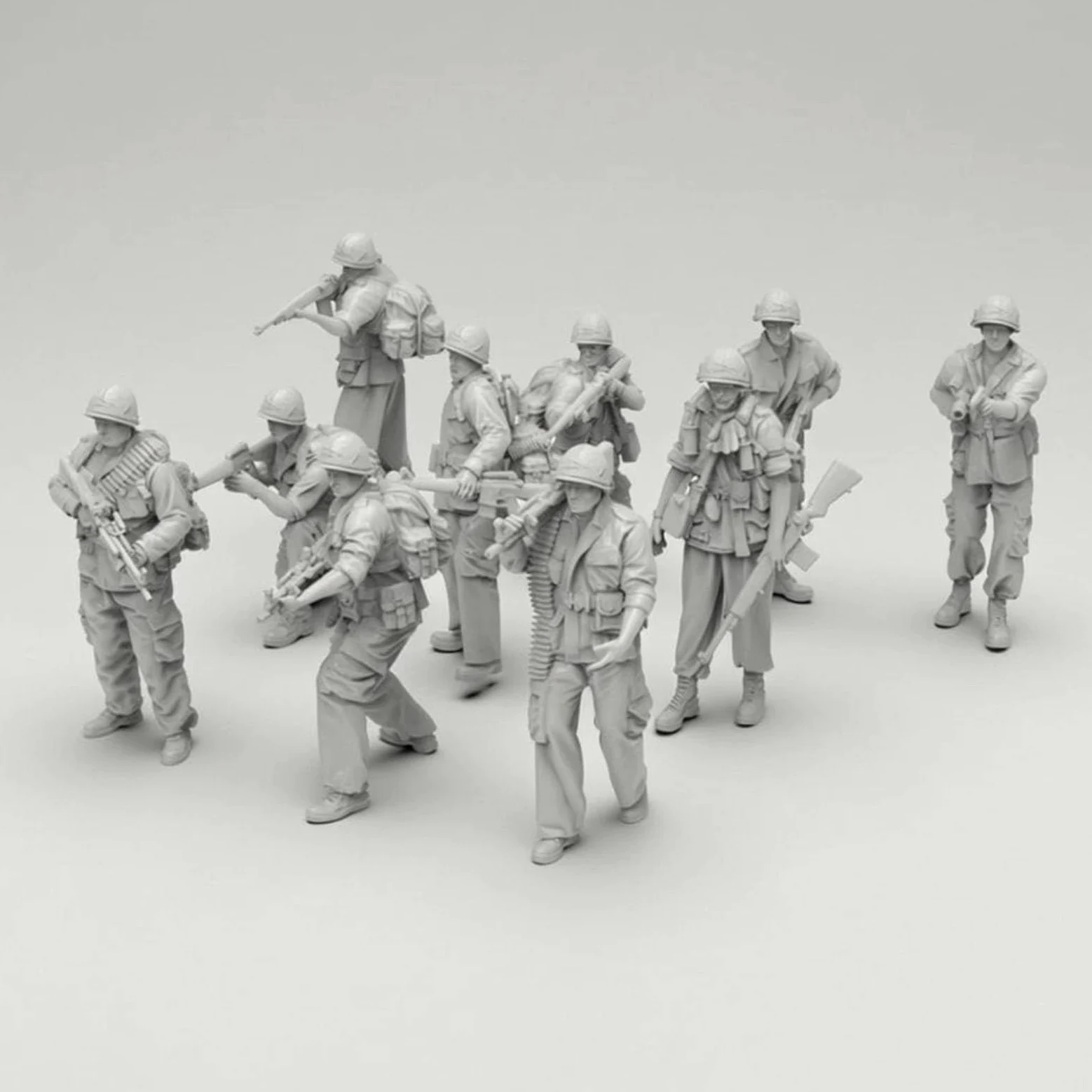 TAIZhiChen 10 Pieces Soldatini in Resina Non Dipinti Soldatini da Dipingere Monopezzo Kit Modello Soldato in Resina per Esposizione, 1/35 5 CM