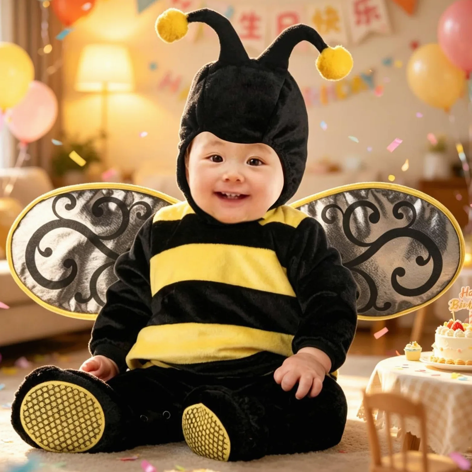 Sharplace Costume da animale per neonati, costume di Halloween, abito divertente e originale, regalo originale, tuta con cappuccio, tuta cosplay per compleanno,