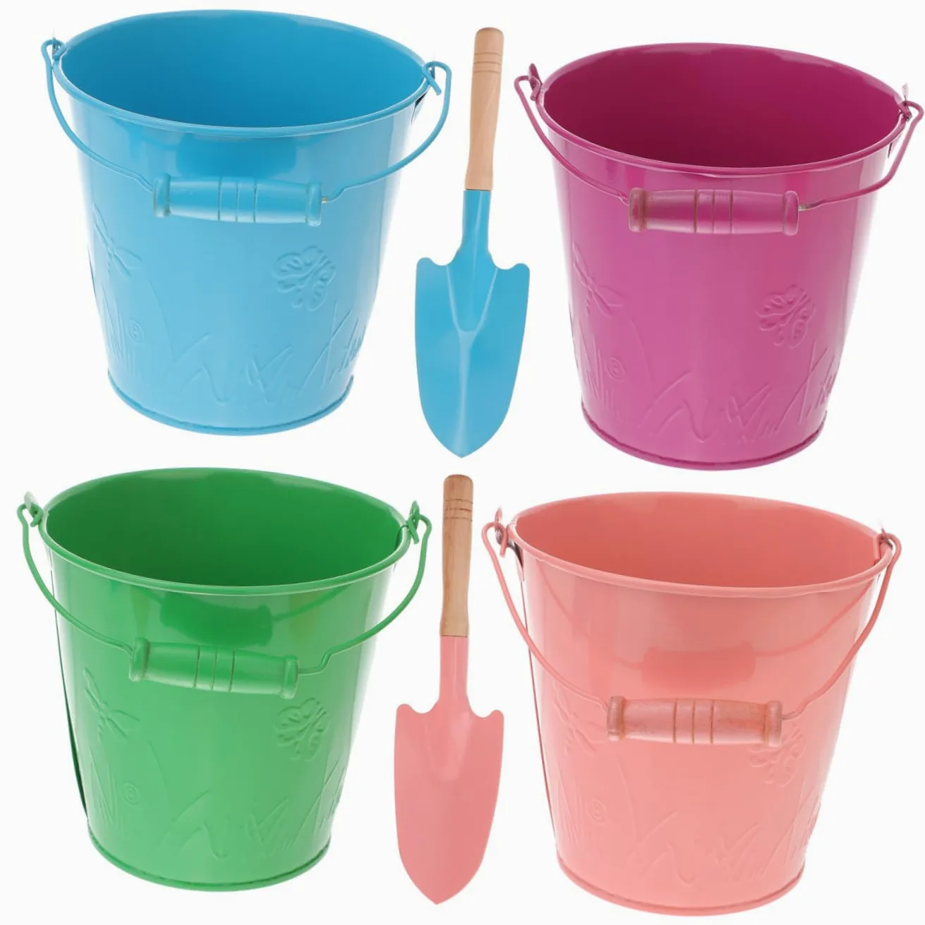 Kids Sand Bucket 6pezzi in Ferro con Shovel, Giocattolo | Festa Estiva, Leggero e Manico Robusto, per Bambini e Attività All'aperto Colore Casuale