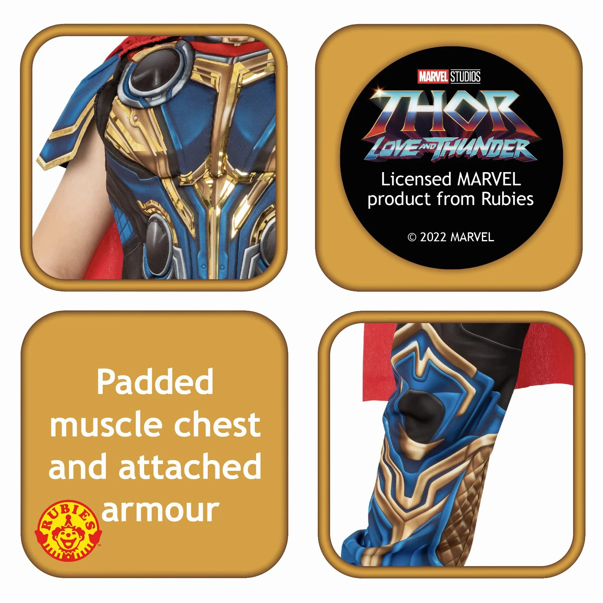 Rubies Official Marvel Thor: Love and Thunder Thor Deluxe Child Costume, Kids Fancy Dress