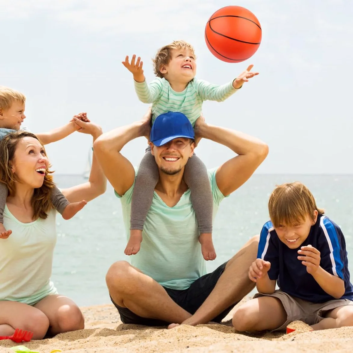 5 Palloni da Spiaggia Gonfiabili in PVC Giochi Spiaggia per Adulti Facili da Gonfiare e Conservare Palline Colorate per Attività Ludiche ed Esercizi all