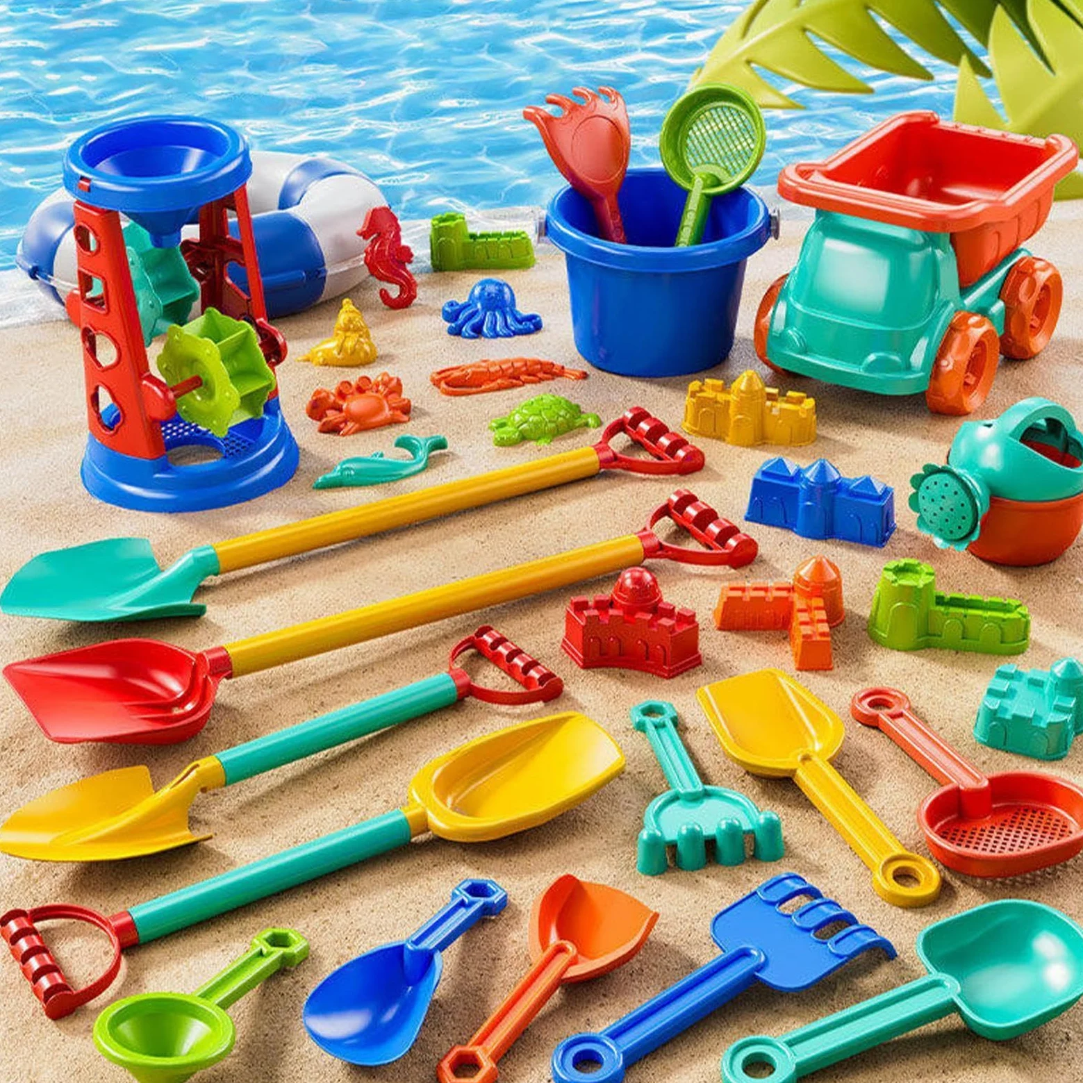 Giocattoli da Spiaggia con Sabbia di Sabbia all'Aperto | Set di Giochi da Sabbia per le Vacanze Estive Viaggi in Località di Mare Resort Giardino Cortile e per Bambini e Bambine da