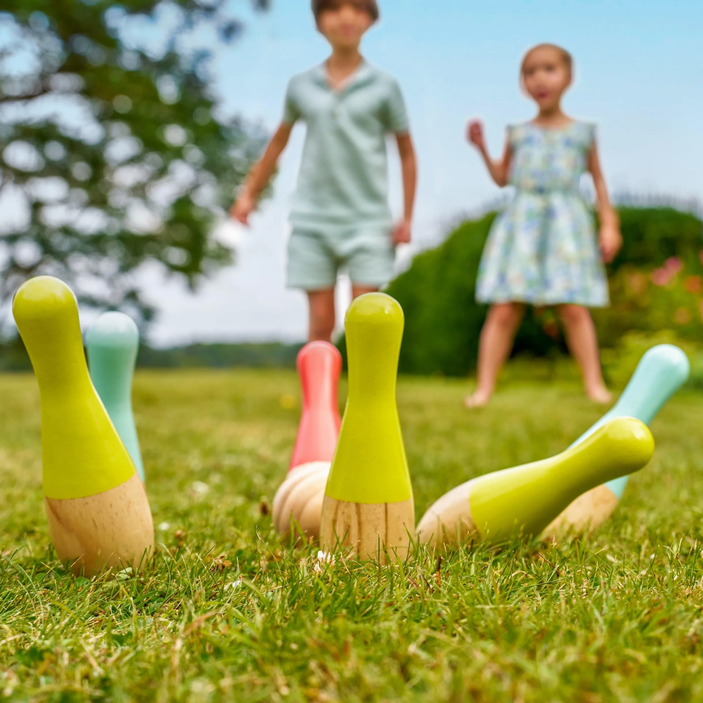 TP Toys FSC - Gioco di Birilli in Legno, da 3 Anni, Gioco di indirizzi all'aperto per Bambini e Famiglie, attività giocosa, attività all'aperto – Perfetto per Giardino e momenti amichevoli