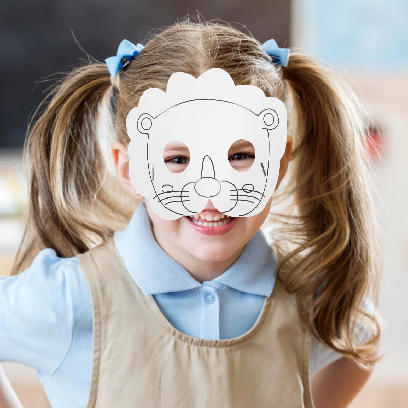 BESTonZON Maschere di Carta Bianche per Animali Maschere da Dipingere per Ragazzo Ragazza e Adulti Kit di Artigianato Artistico per Feste di Compleanno Feste Tema e Cosplay