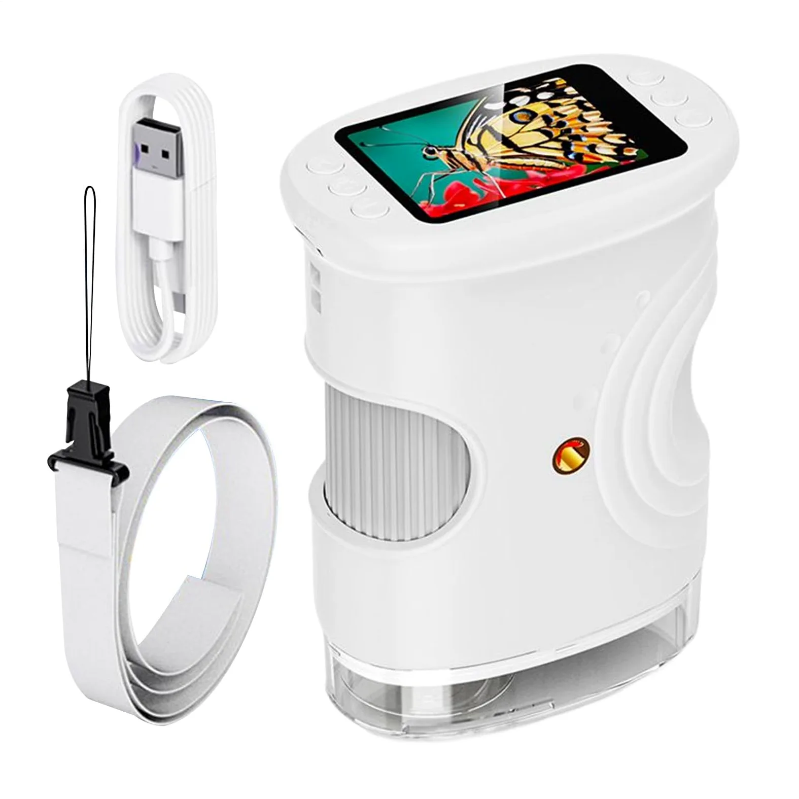 Microscopio Portatile per Bambini Giocattoli Scientifici Educativi | Microscopio Digitale Manuale con Schermo 5 cm per Casa Scuola Natura Ragazzi Ragazze