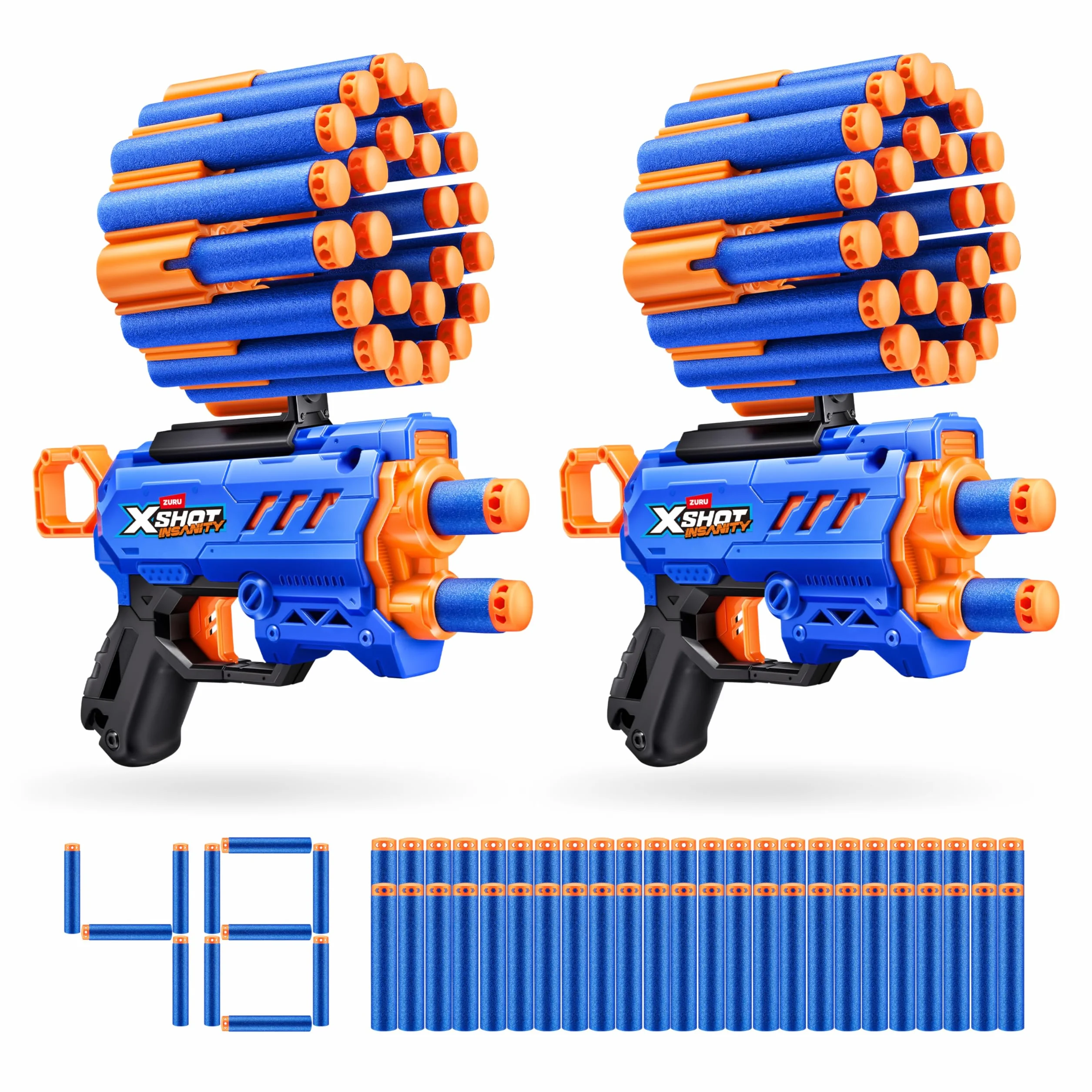XSHOT Insanity Micro Blaster ZURU 48 Darts (2 PK) Air Pocket giocattolo all'aperto