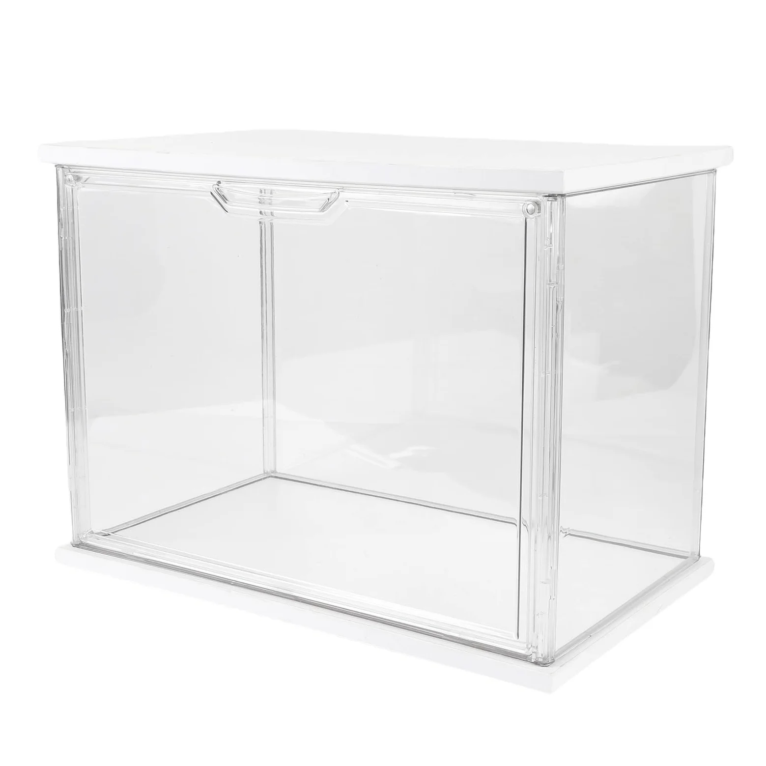 Vetrina Espositiva Trasparente con Base in Legno, Contenitore in | Vetrina per figurine, contenitori trasparenti con coperchio, organizer antipolvere per oggetti da collezione, scatola