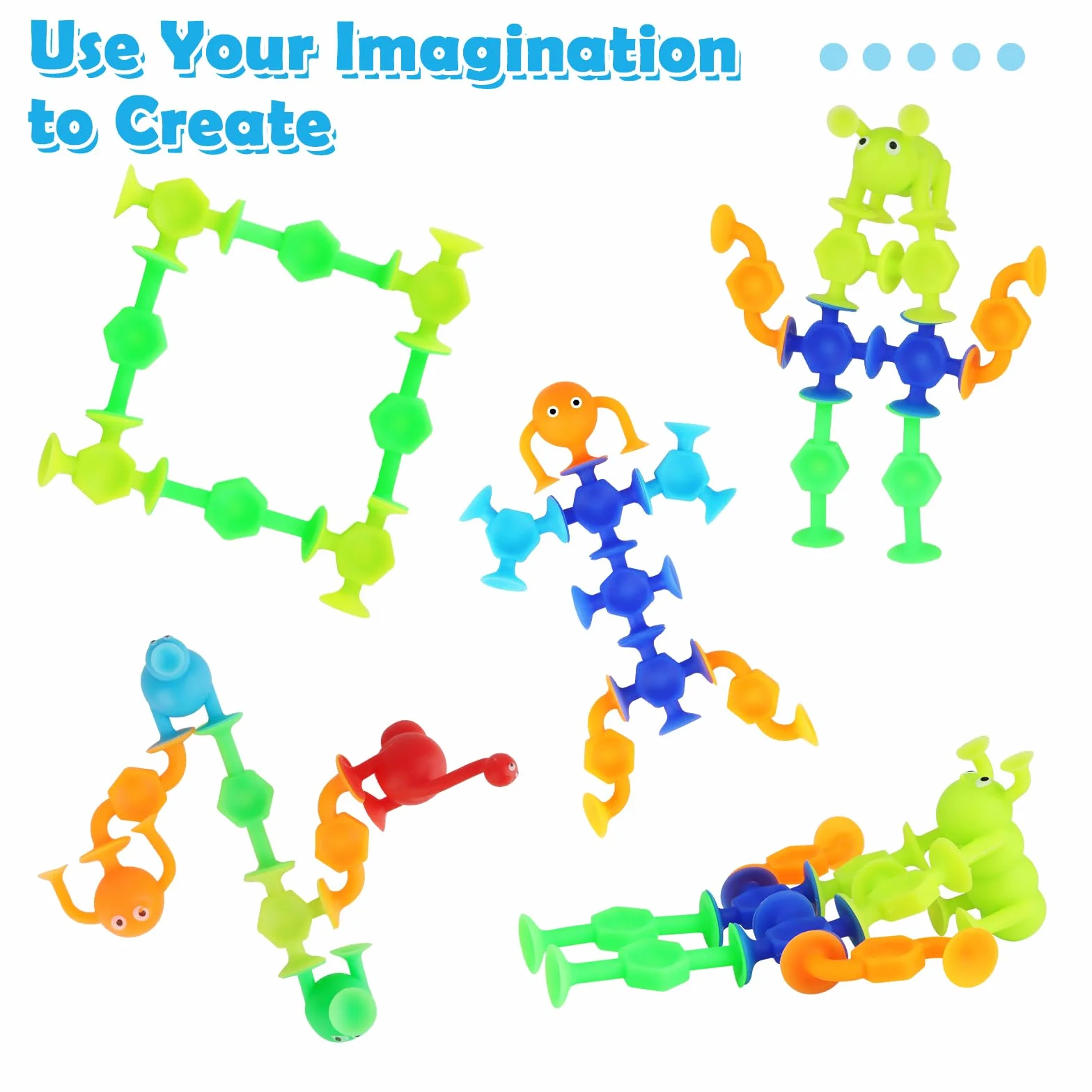 27Pcs Giochi Bagnetto Neonato, Giocattoli Ventosa Bambini Giocattoli Sensoriali Ventose in Silicone Suction Cup Toys, Sucker Toy per Bambini con Organizzatore, Giocattolo Sensoriale Montessor