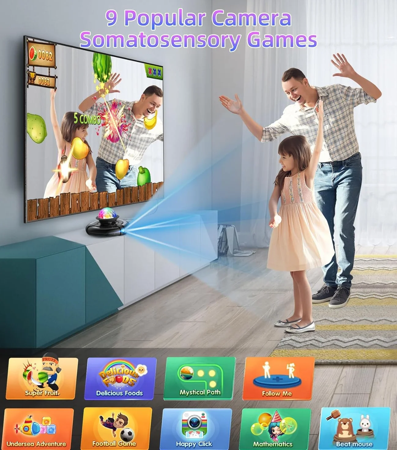 FWFX Tappetino da ballo elettronico per bambini e adulti, gioco musicale per 2 giocatori
