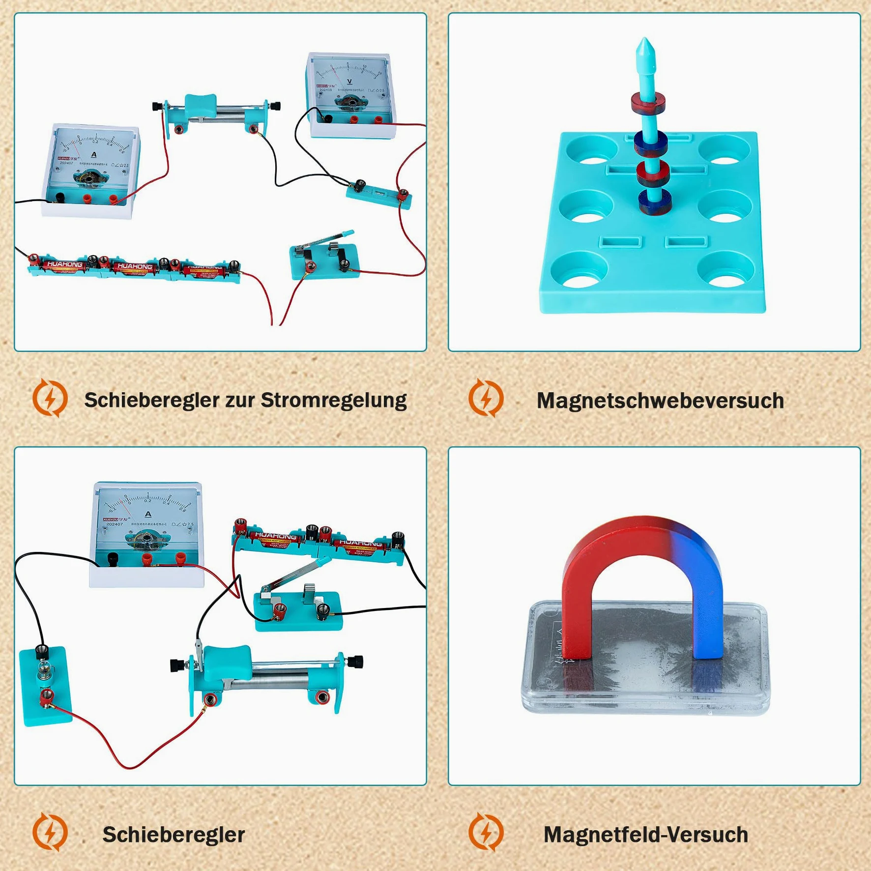 Kit di Esperimenti per Circuiti Elettrici di Fisica, Elettricità e Magnetismo Esperimento Kit con 95 Accessori per Circuiti, Giocattoli Educativi, Sviluppa Le Capacità Intellettuali
