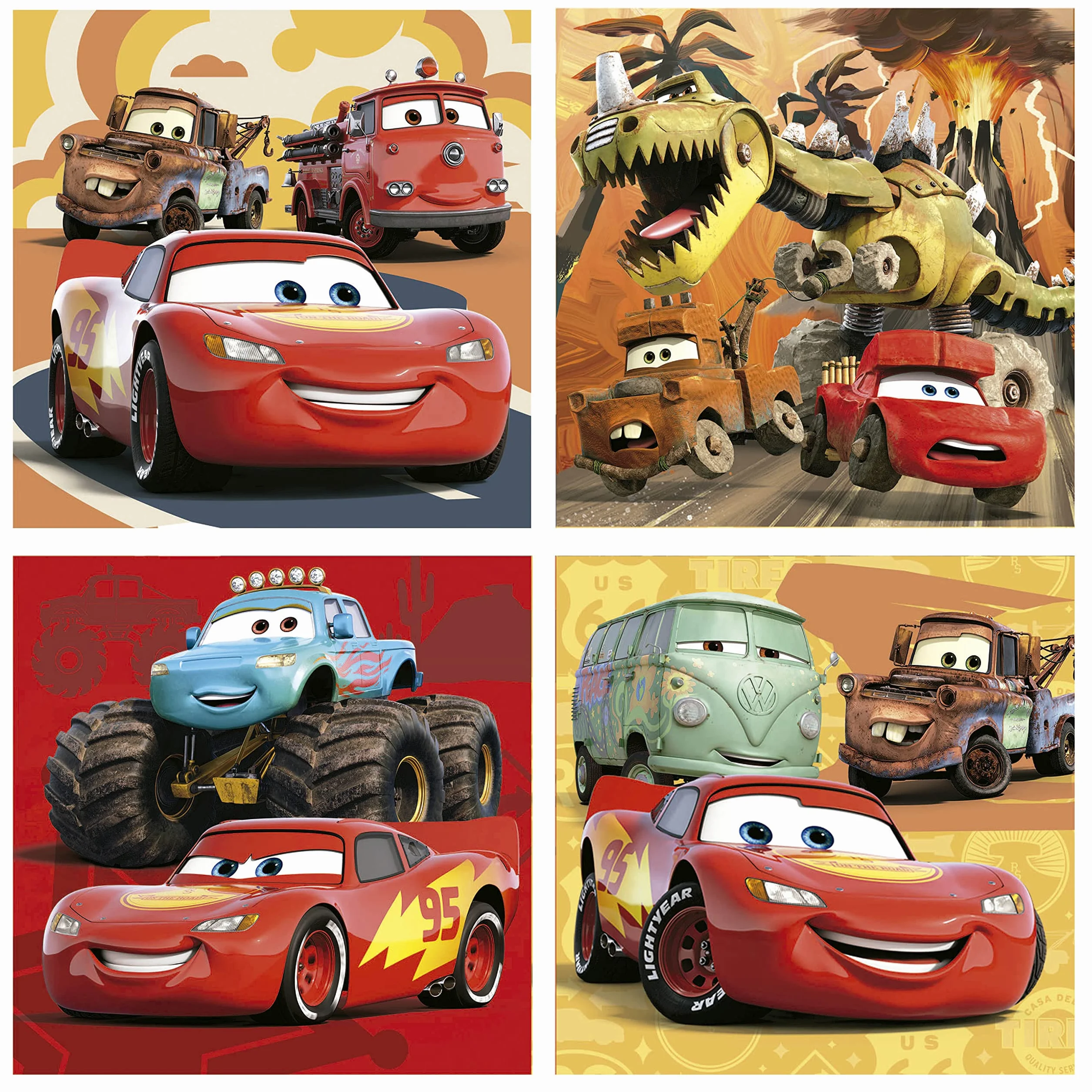 Educa - Cars Puzzle progressivi | Insieme di 4 puzzle progressivi per bambini di 12,16,20 e 25 pezzi presentati in una valigetta; Per i bambini da osare con livelli diversi. Misure: 16x16cm (19677)