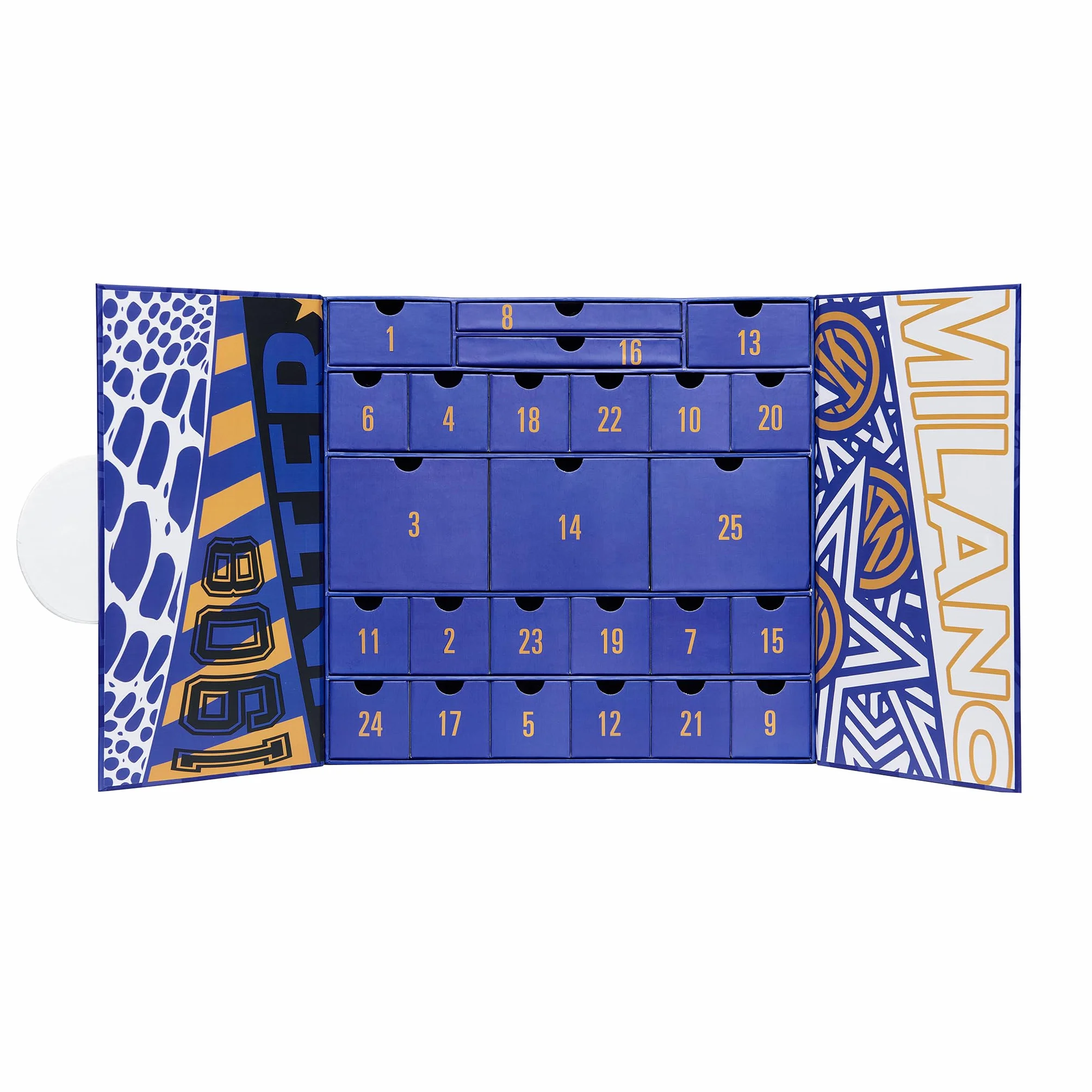 Inter - Calendario dell'Avvento, 25 Prodotti a Tema, Idea Regalo Natale, Prodotto Ufficiale, Vivi l'attesa del Natale con i Colori nerazzurri