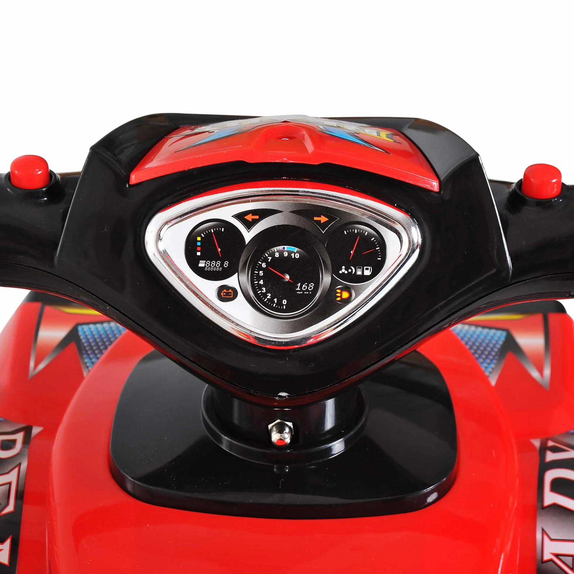 HOMCOM Quad Giocattolo Bambini Macchina Cavalcabile Clacson Musica Luci 60x38x42 cm PP Rosso