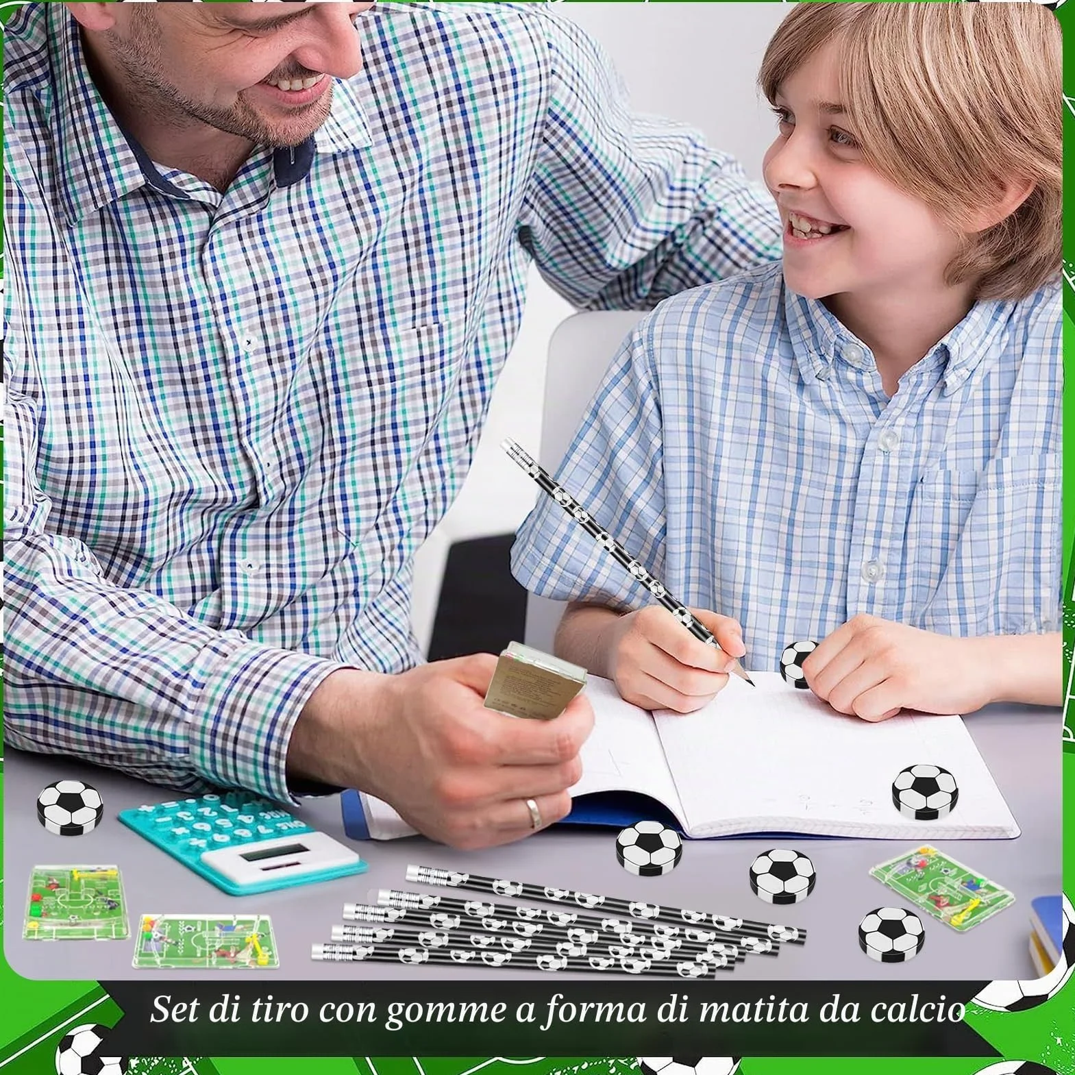12 Pezzi Gomme da Cancellare da Calcio,12 Pezzi Matite con Gomma da Calcio,12 Pezzi Gioco di Flipper Calcio,Set di Cancelleria a Tema Calcio,Sportivo per Matite,Mini Carino Gomma Cancellare Calcio