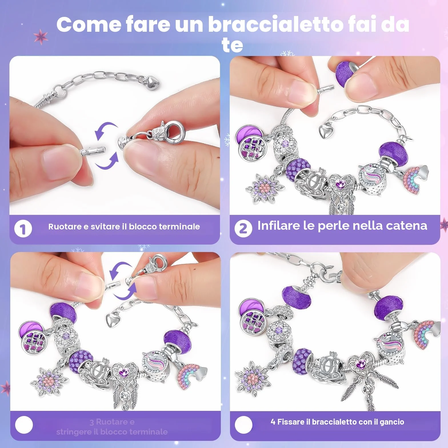 Hymarvo Calendario Avvento 2026 Bambina Gioielli, Calendario Avvento Bracciale Bambini Kinder Fai da Te, Calendari Avvento Braccialetti Collane Regalo Natale Ragazza 5 6 7 8 9 10 11 12 13 Anni