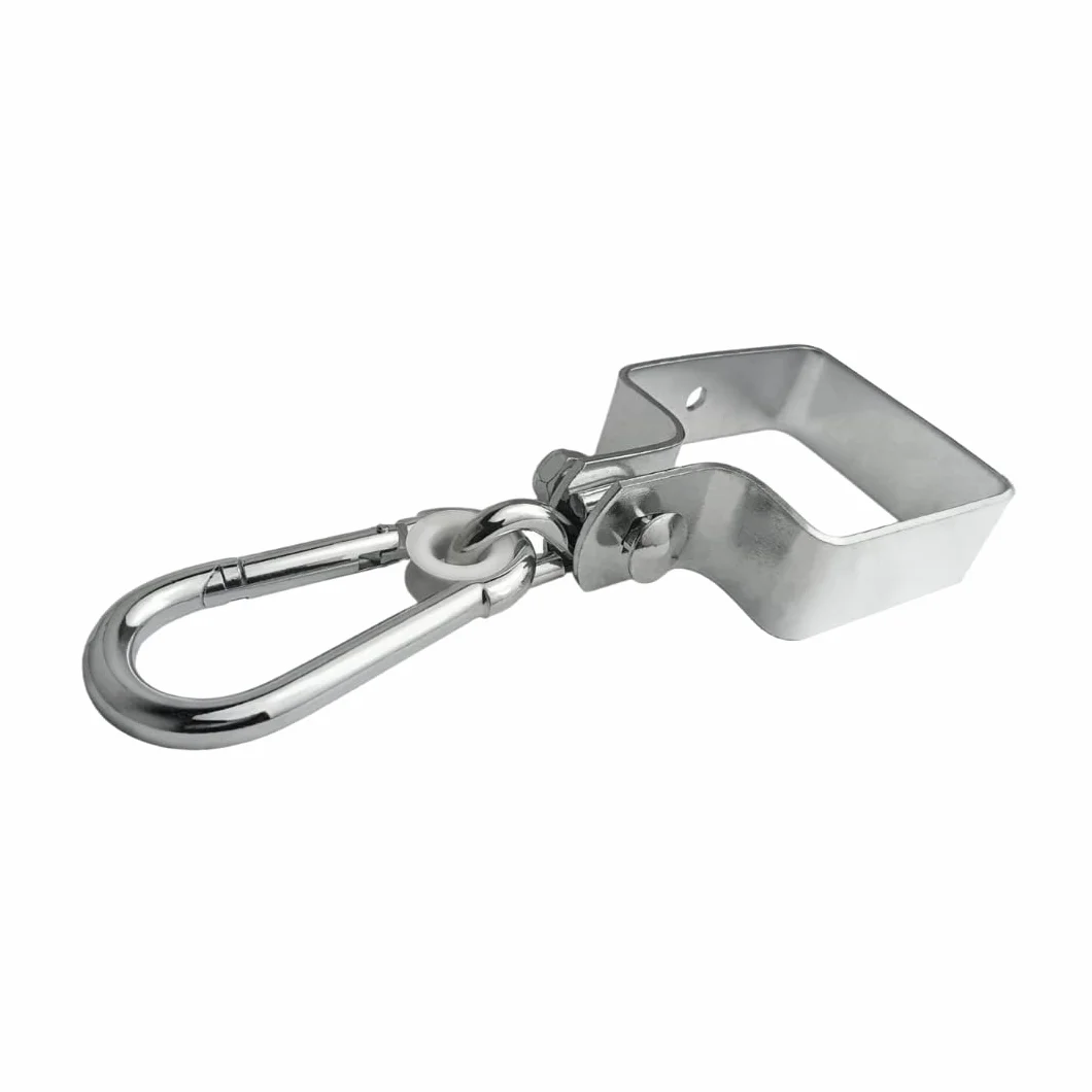 Set di 2 Ganci per Altalena con Moschettone 90x90mm Ganci A Manica Collare per Altalena - Moschettone Quadrato Supporto per Gancio Gancio per Travi O Legni Quadrati Supporto