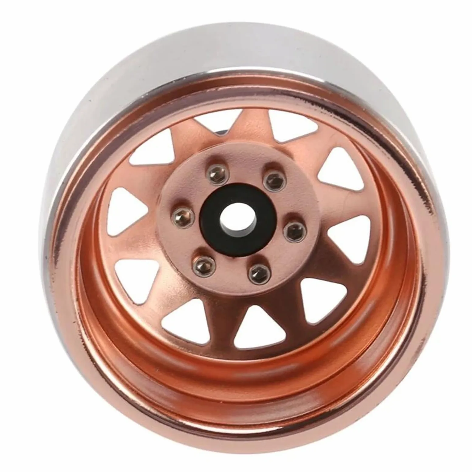 RC Car Pneumatico Ruota Compatibile con Axial per SCX10 90046 per Traxxas TRX4 per 4 Pezzi Deep Dish Wagon 1.9 Metallo Beadlock Mozzo Ruota Cerchio per 1/10 RC Crawler(Brown)