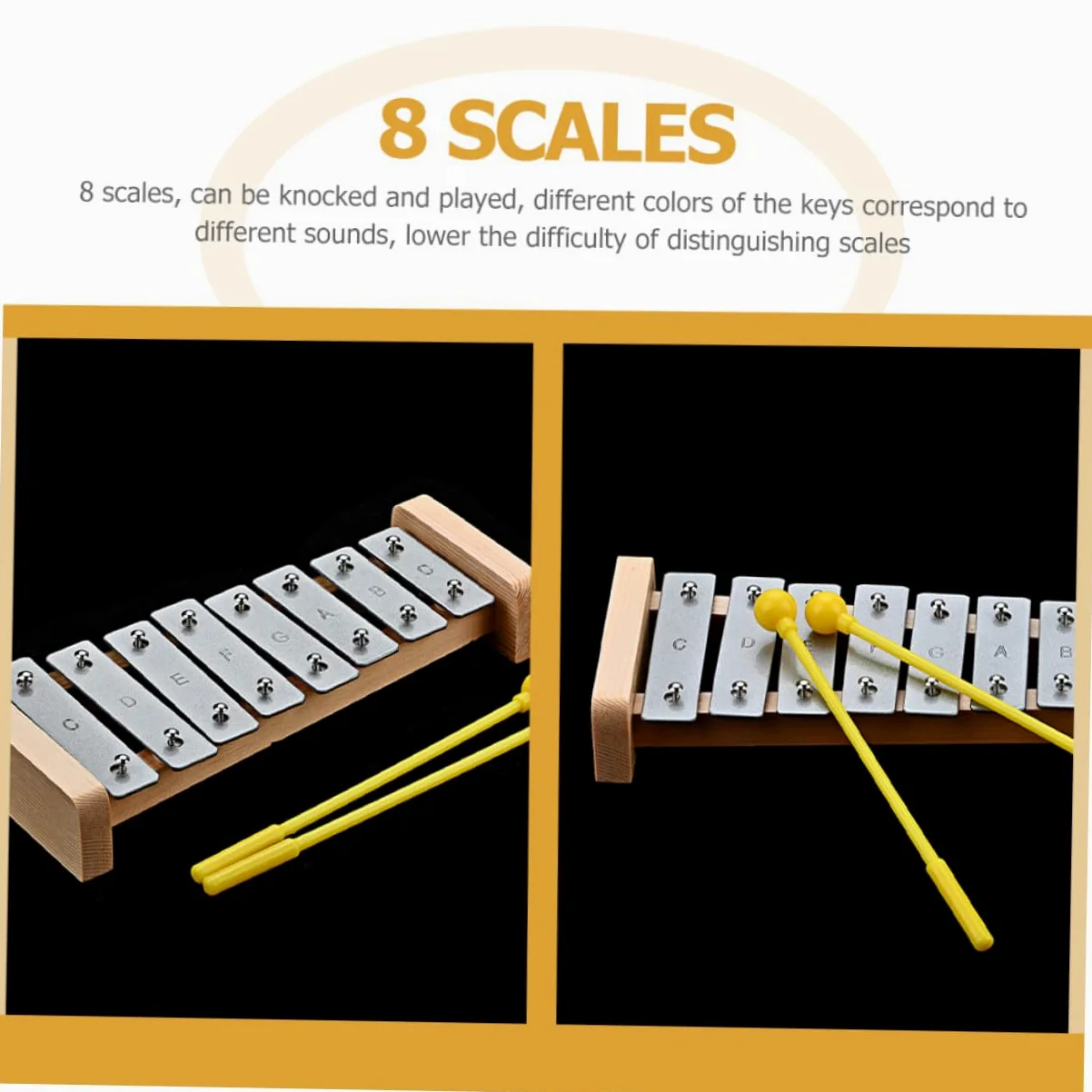 BESTonZON Xilofono Di Legno Per Ragazzo Ragazza Strumento Musicale Giocattolo Percussioni Colori Vivaci Per Stimolare Immaginazione Suono e Piacevole Per Sviluppare Capacità Motorie Fini
