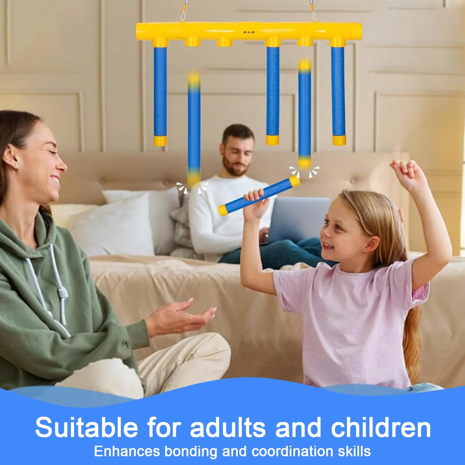 Gioco di Reazione Bastoncini da Afferrare, Giocattolo Coordinazione Occhio-Mano con Telecomando, 3 velocità Regolabili Sfida di velocità per Bambini Famiglia Festa Indoor Outdoor