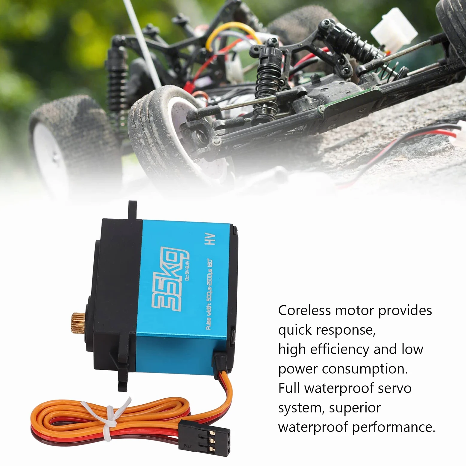 2pcs Servo Digitale per Auto RC Impermeabile 35KG Motore Senza Spazzole Set di Ricambio per Modelli Scala 1/8 1/10 Servo per Radiocomando