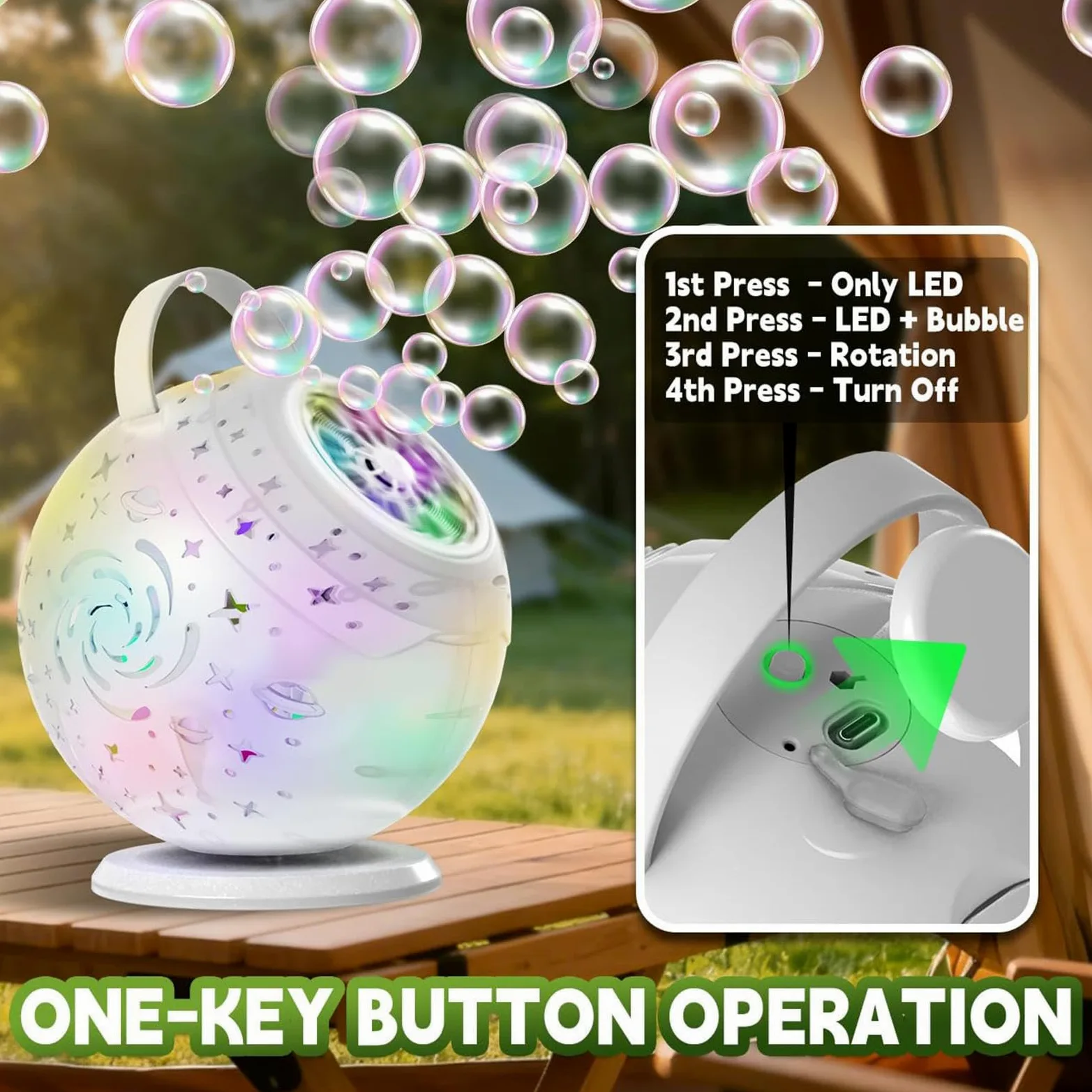 Bolle Girevole a 360° con | Giocattolo a 10 fori per bambini per Matrimonio Compleanno Giardino Esterno Regalo Bambini Ragazzi