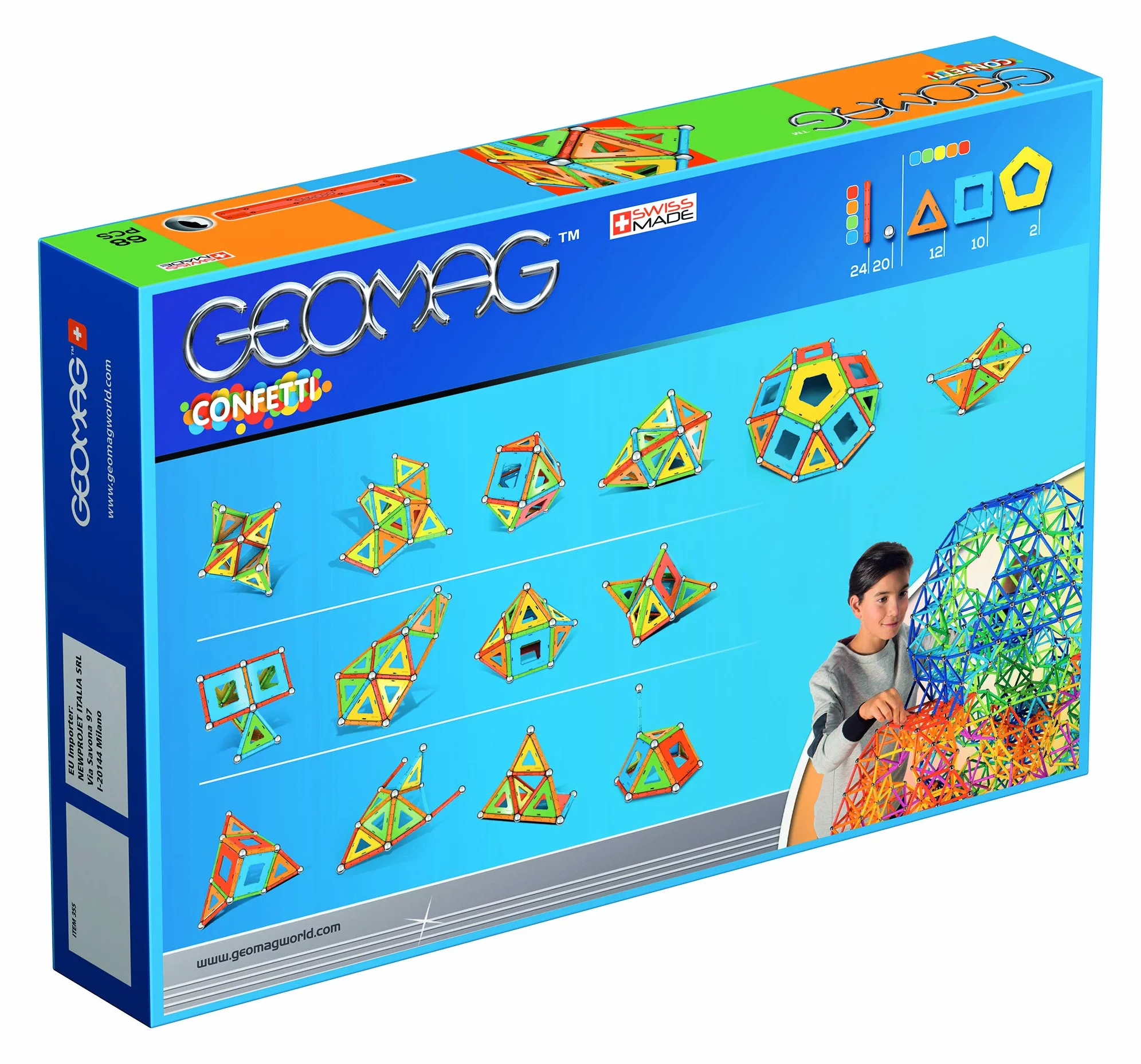 Geomag Confetti Gioco di Costruzione Magnetico 68 Pezzi 355