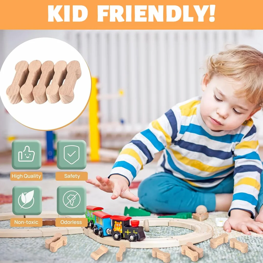 20 connettori per binari, fissaggio binari, accessori per binari in legno, accessori per binari allentati, adatti per bambini dai 3 anni in su