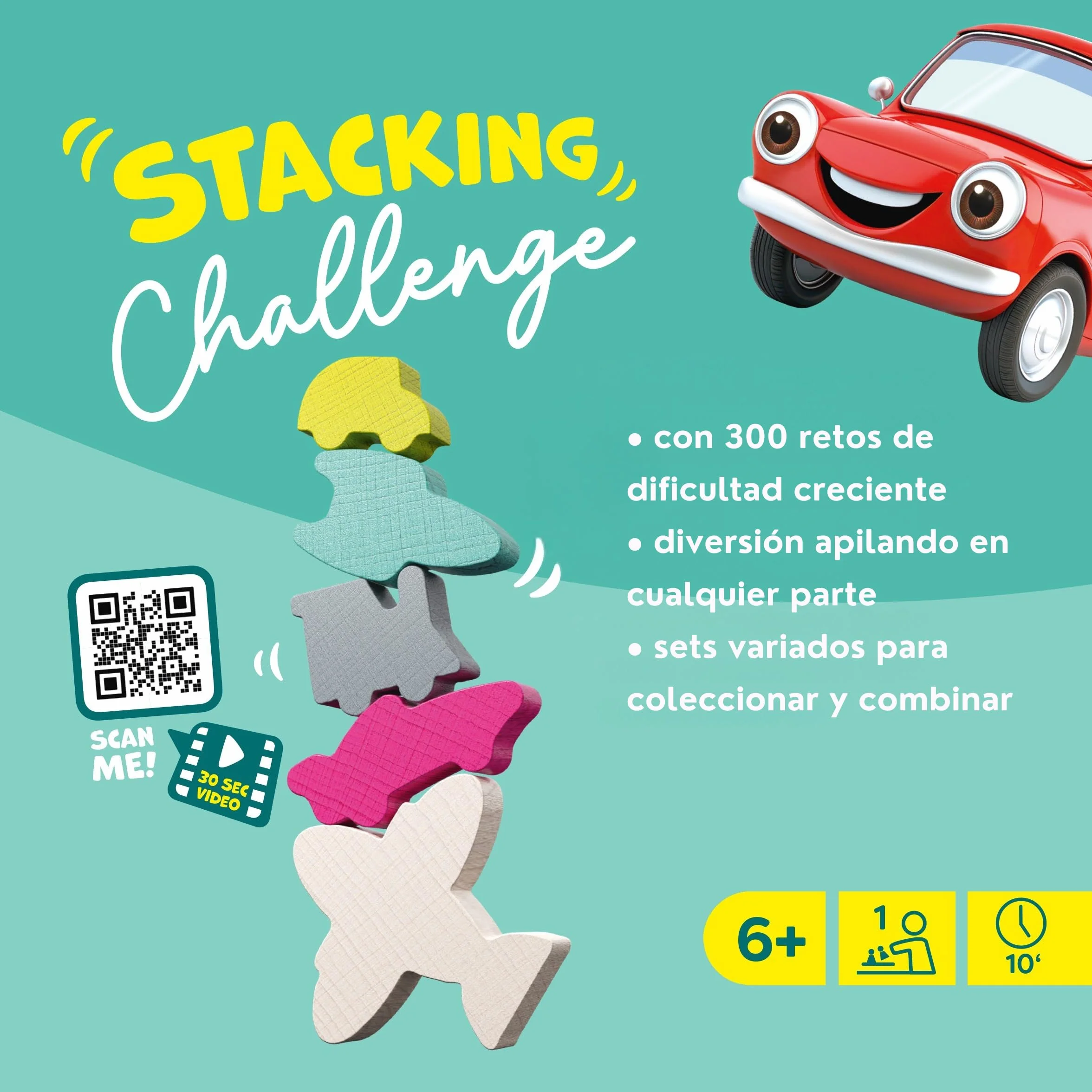 HABA Stacking Challenge Vehicles – Il duello di pila definitivo con 300 livelli, gioco di abilità compatto dai 6 anni in su, gioco da viaggio ideale e pensierino in viaggio – 2013868001
