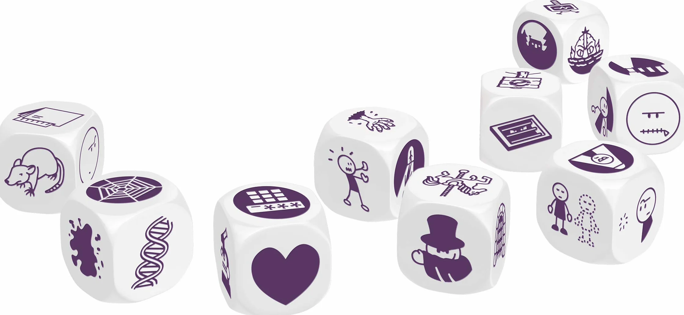 Asmodee Italia, Rory's Story Cubes Mistery (Viola), Gioco di Dadi per Creare Storie, Edizione in Italiano, 8079