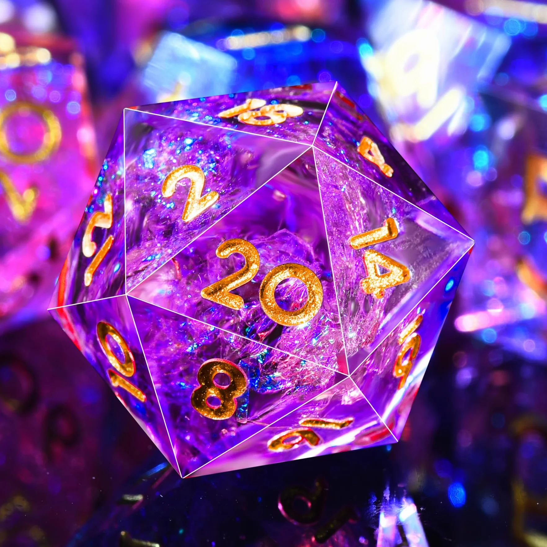 SIQUK 7 Pezzi Dadi Poliedrici Dadi da Gioco Polyhedral Dadi 7-Die DND Dice Set D4 D6 D8 D10 D12 D20 D% per DND RPG MTG Dungeon and Dragons, Pesca & Blu