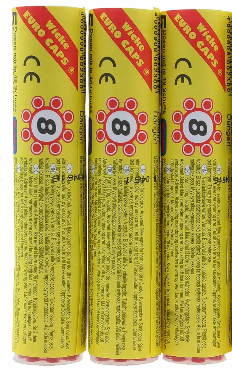 3 x rotoli cartucce per pistola 8 Shot – Total 90 cartucce (720 colpi)