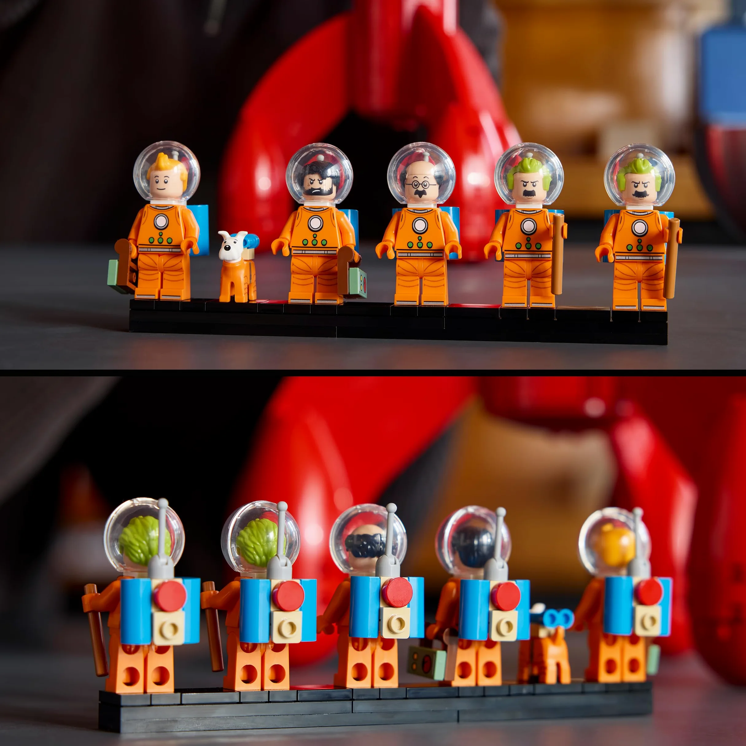 LEGO Ideas Razzo Lunare di Tintin - Kit Modellismo Spaziale per Adulti da Esposizione - 5 Minifigure e Cane Snowy - Decorazioni da Scrivania Fai da Te - Idea Regalo per i Fan dei Fumetti - 21367