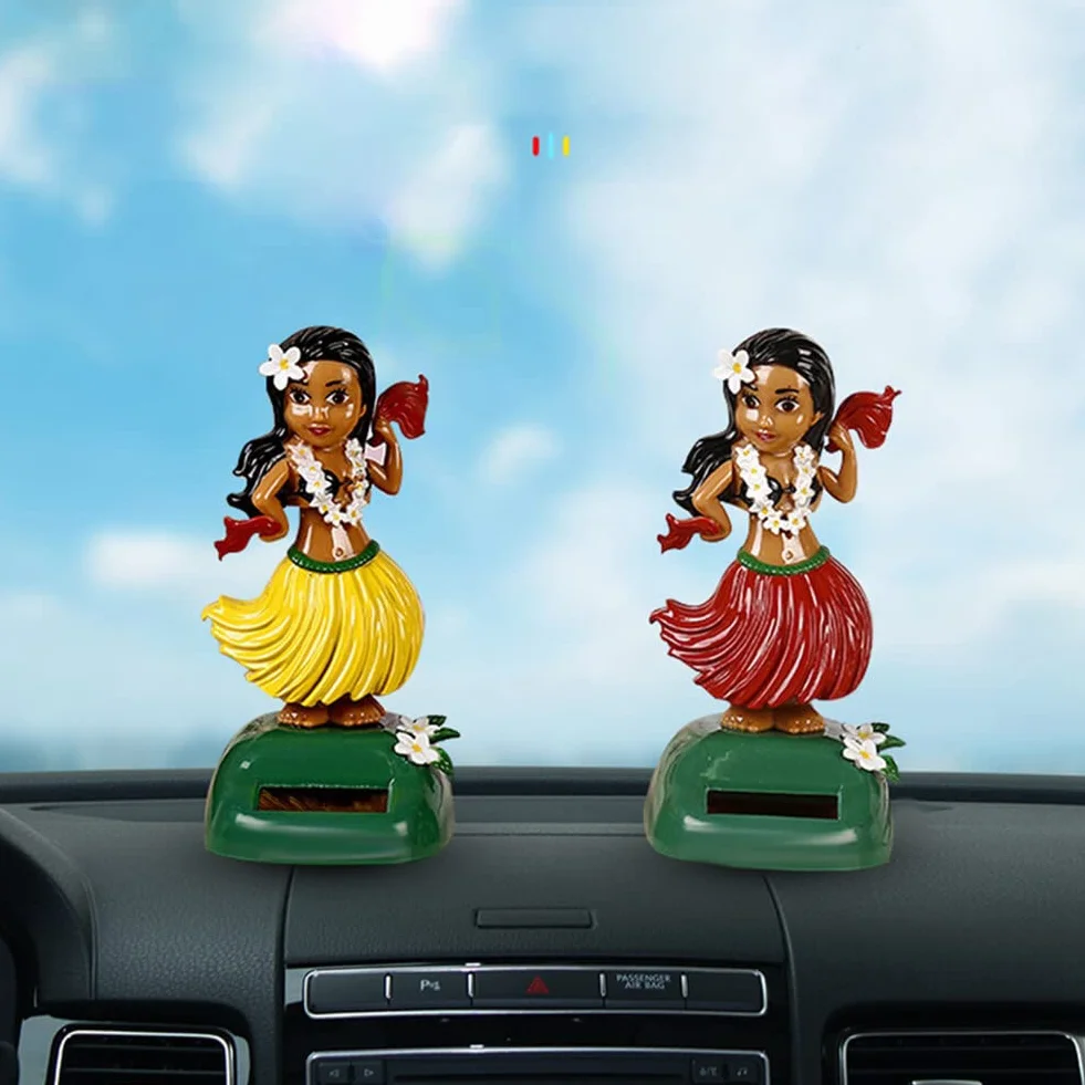 Bambola Hawaiana a Energia Solare Giocattolo Danzante Decorazione Cruscotto Auto Ufficio