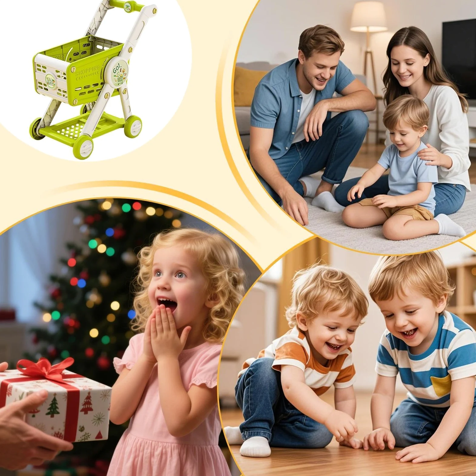 Carrello Della Spesa Giocattolo Cesto Della Spesa Giochi Supermercato | Simbolico Per Accessori Apprendimento Bambini 1-3 Anni Bambina Casa Delle Bambole