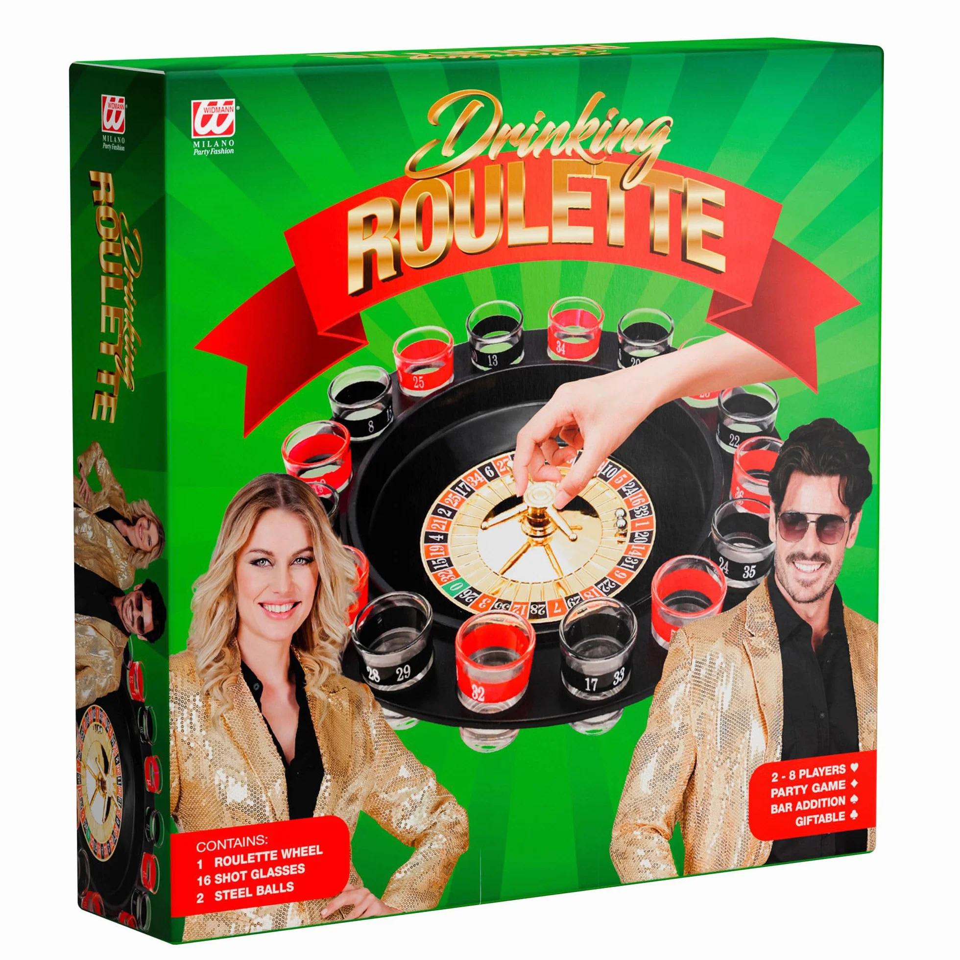 W WIDMANN MILANO Party Fashion 21076 - Gioco della Roulette, Gioco alcolico, Gioco D'Azzardo, Giochi per Feste dai 18 Anni in su