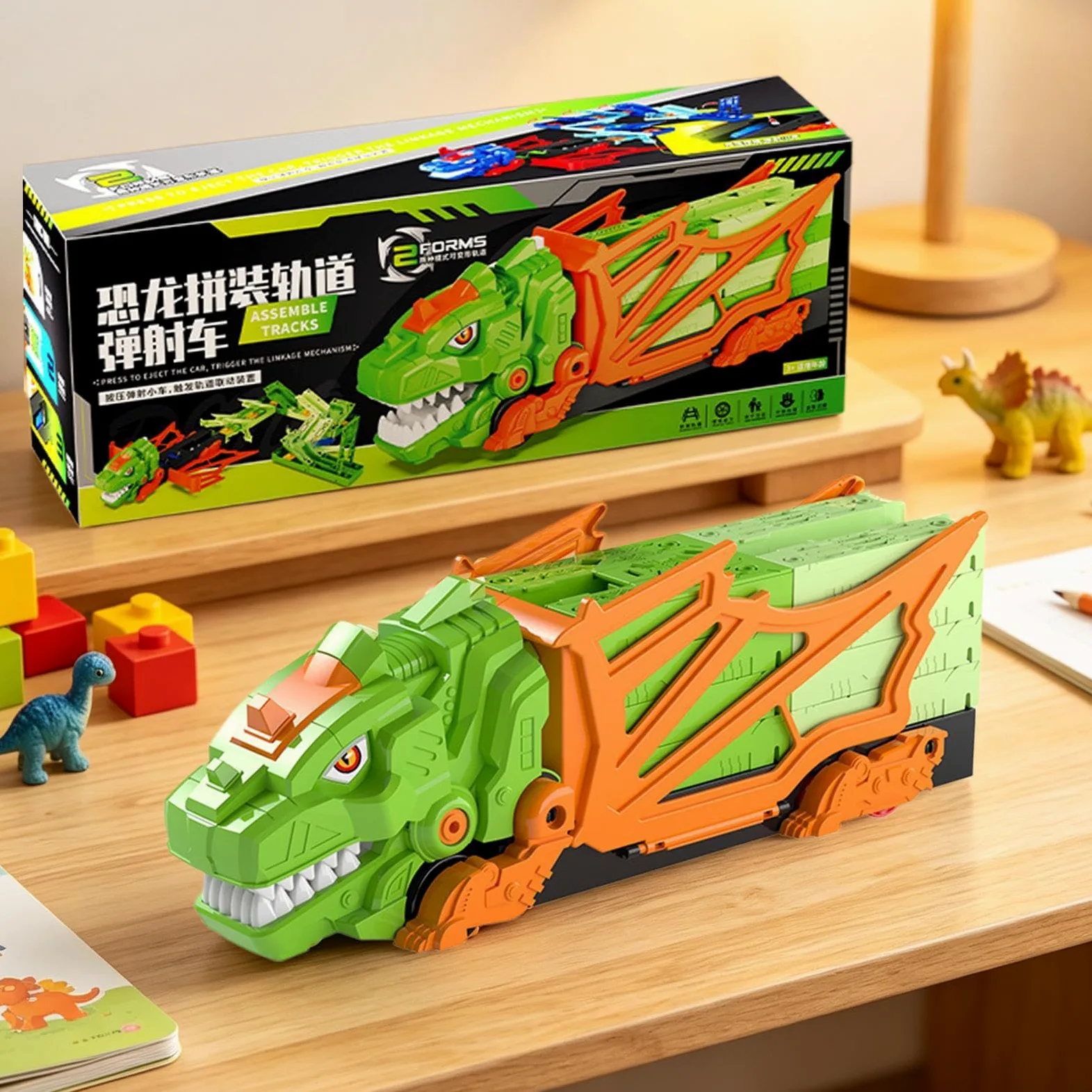 Generico Pista Dinosauri Giocattoli Set Educativo Colorato Di Veicoli | Pista Da Corsa Dinosauri Giocattolo Per Bambini E Bambine Interno Esterno Prescuola Asilo Viaggio Compleanno