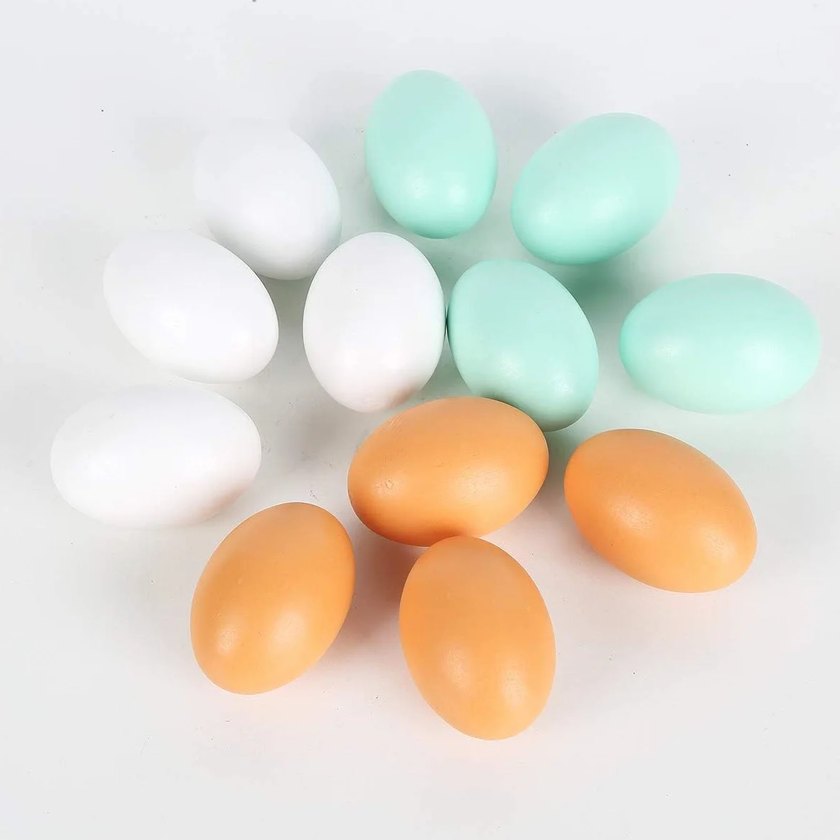 12pcs DIY Uova Dummy Uova finte di Legno Simulazione Pollo Anatra Oca Uovo di Pasqua Fai da Te Giocattolo per la Caccia Decoys Decorazione Uovo