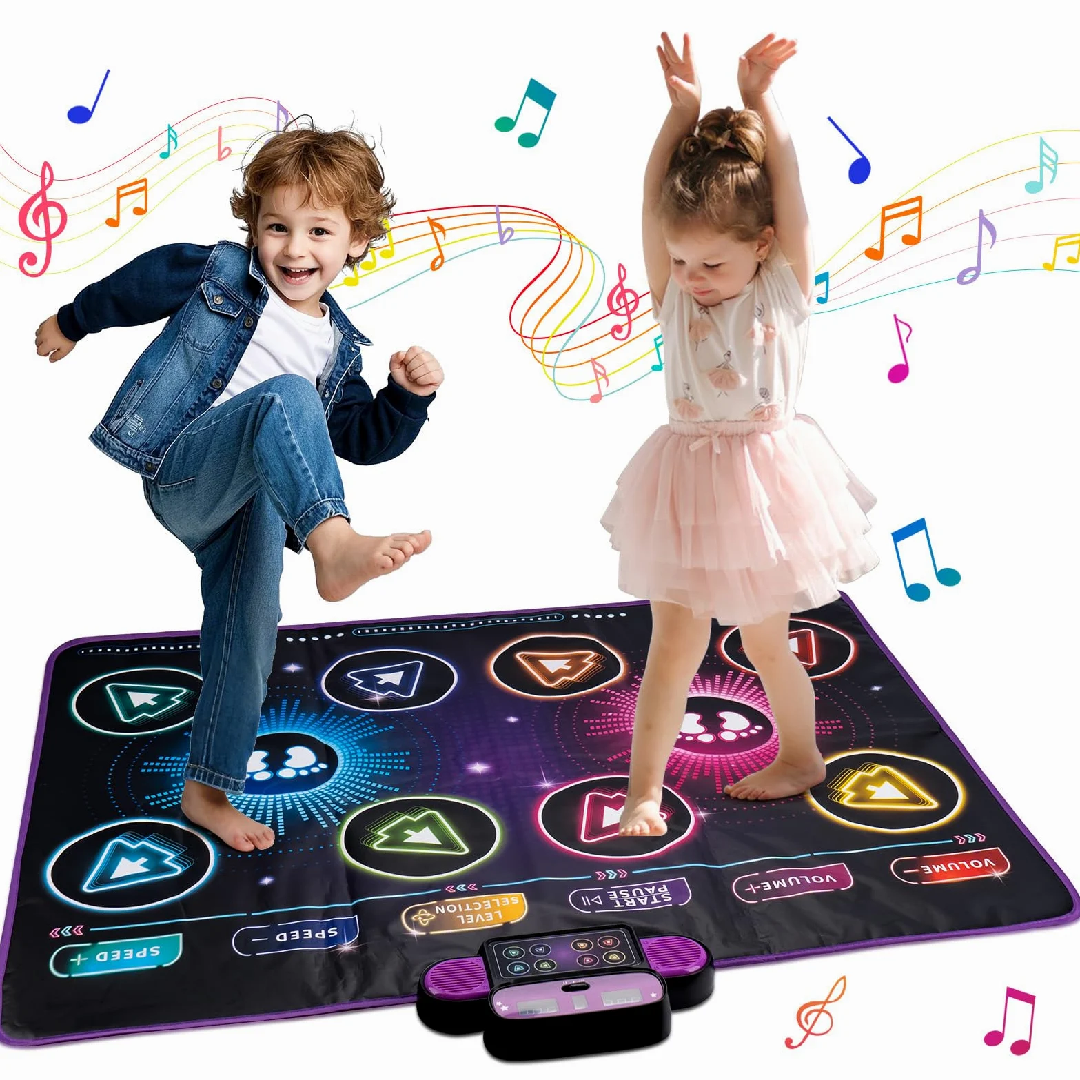 Tappeto da Ballo Elettronico, Tappetino Interattivo con Musica Integrata per 2 Giocatori – Divertimento Musicale per Uso Domestico, attività per Stimolare L'intelligenza e la