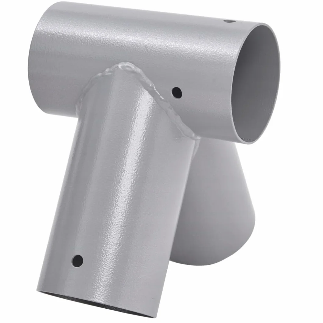 Connettore per altalena a 90°, diametro 100 mm, in lamiera d'acciaio verniciata a polvere, per altalena da giardino, forma triangolare a A, con fori di montaggio Ø 10 mm (grigio, 90°)