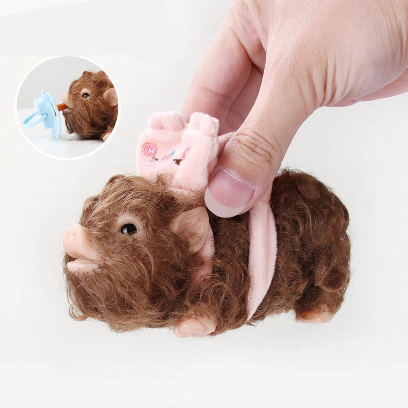 Giocattolo da spremere Piggy per Capelli, 2pcs Set | Morbida bambola elastica a forma animale per bambini Giochi ruolo Rilassamento Antistress Attività