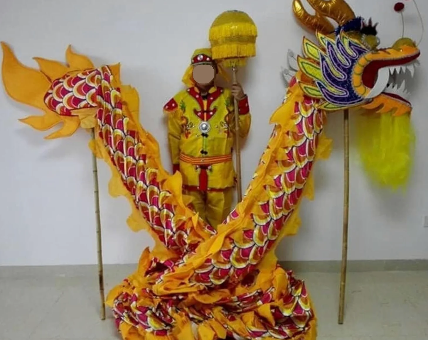 Danza cinese del drago di seta di 10 metri for 8 persone, spettacolo di parata all'aperto