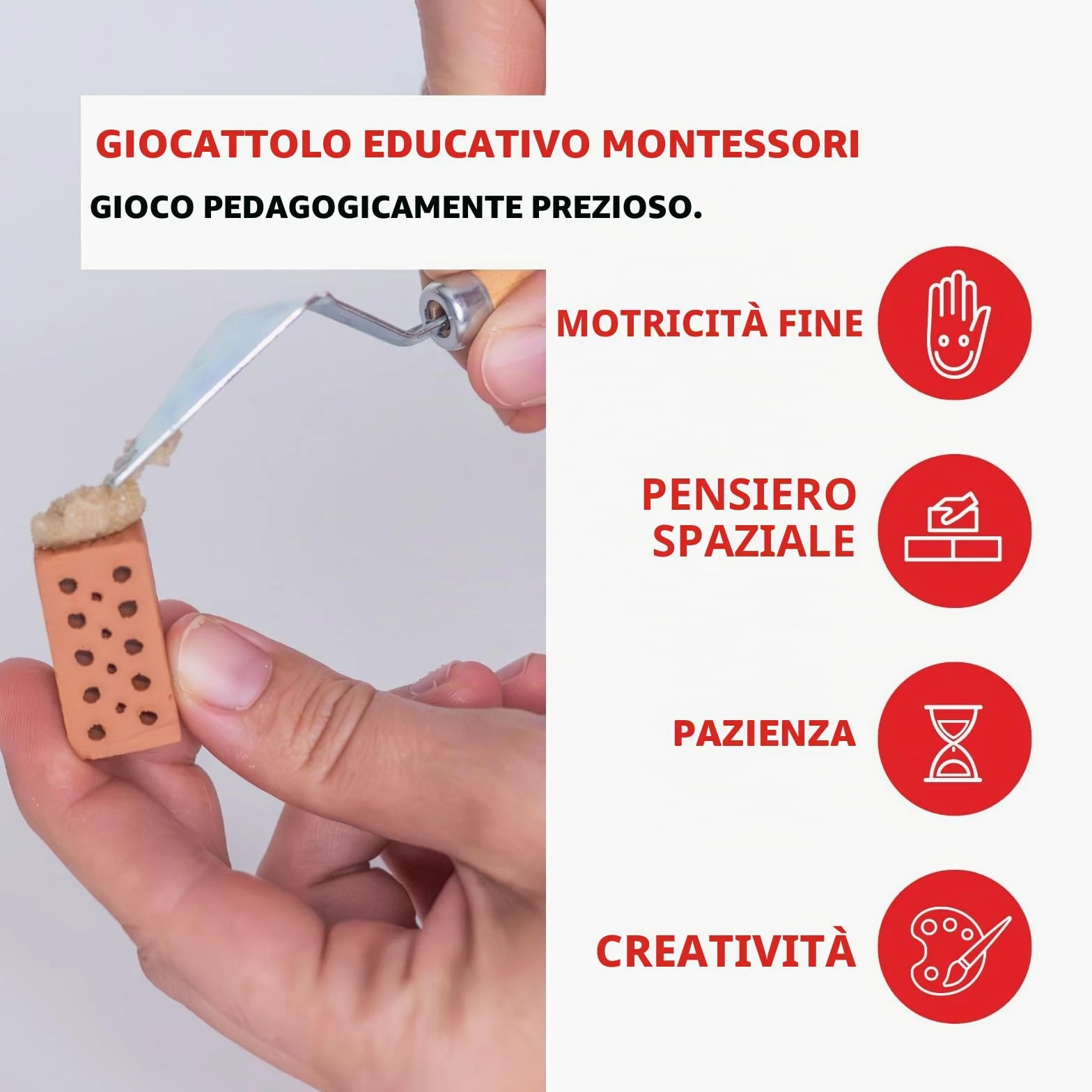 Teifoc-Teifoc-TEI906601, Costruzioni, Confezione 32 mattoncini, Colore Rosso, 30 x 17.5 x 8 cm, T906601