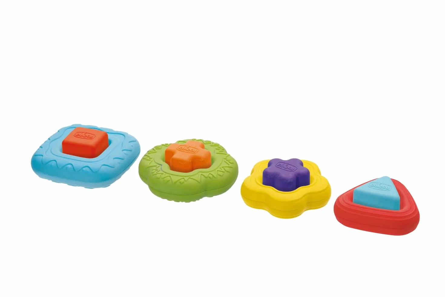 Chicco Torre Anelli 2in1 Gioco Impilabile, Centro attività, Gioco Forme Incastri e Texture Differenti, Sviluppo Manualità e Coordinazione, Regalo Bambino, 6-36 Mesi
