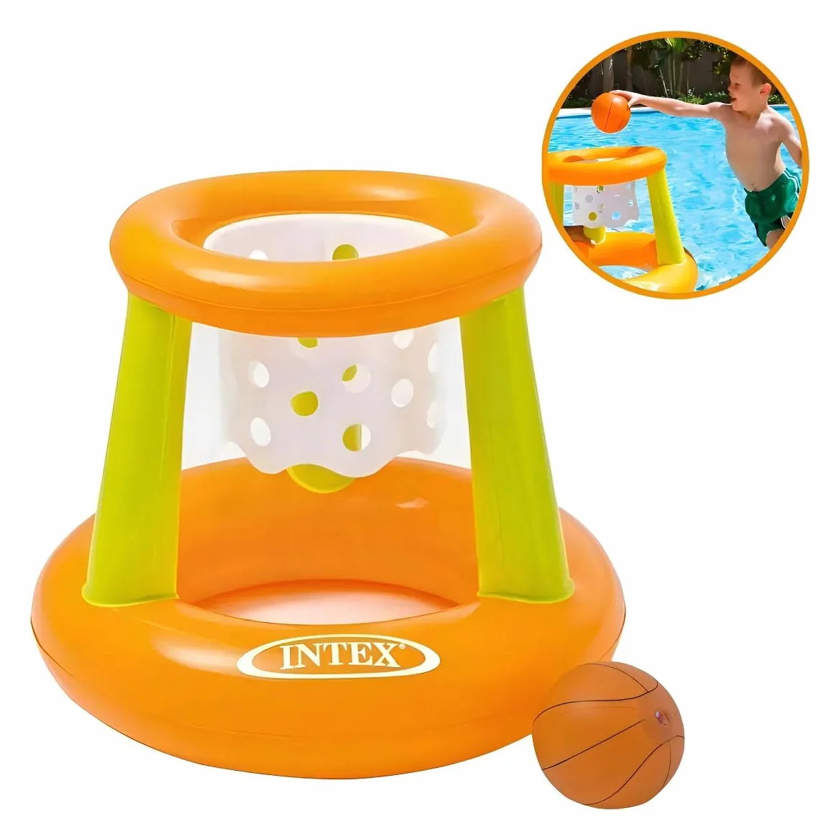 Intex Set da basket, 67 x 55 cm, colore: arancione/verde