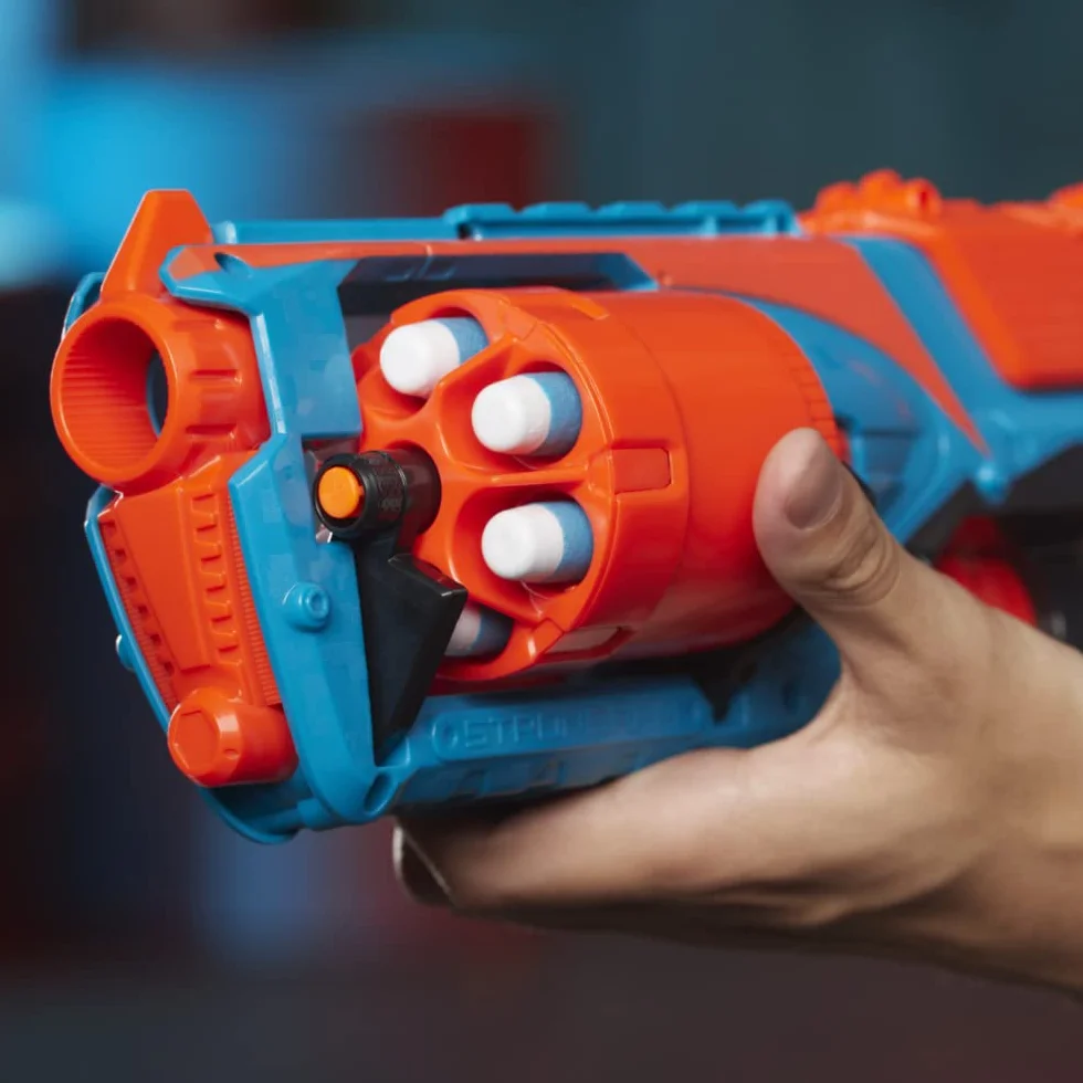 Hasbro Nerf Elite, Strongarm Orange, Blaster Giocattolo, Per Bambini e Bambine da 8 Anni in Su, Ottima Idea Regalo, Include 6 Dardi Nerf Elite, Blu e Arancione, Esclusiva Amazon
