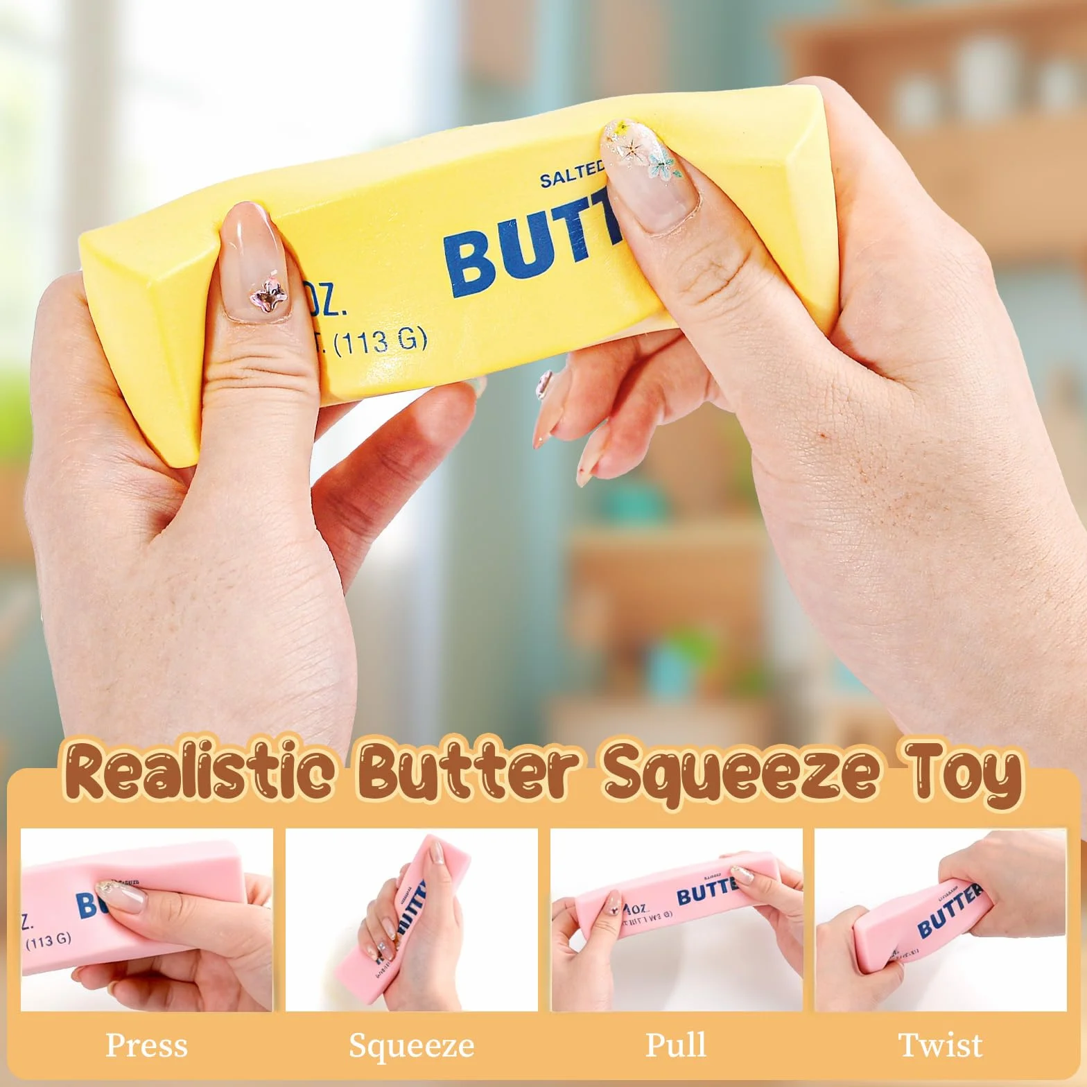 Butter Squishy Giocattolo Antistress in PU a Lenta Crescita per Bambini Adulti