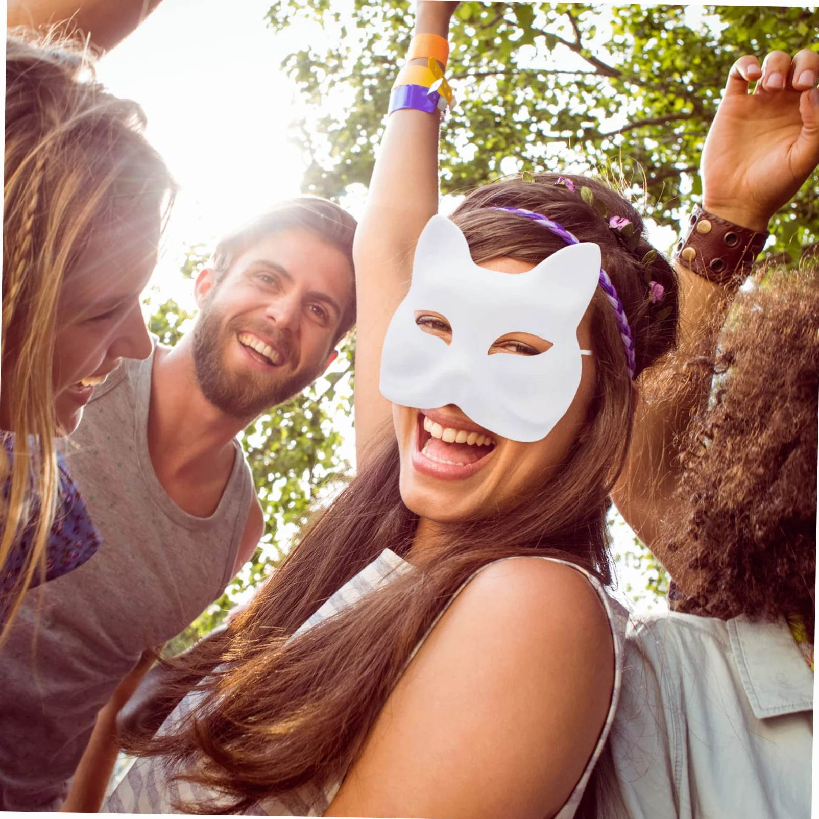 VALICLUD Maschera Vuota Costume Accessori Bianchi Maschere Cosplay Di Volpe Non Verniciato Maschere Fai Da Te Non Dipinte Maschera Veneziana Animale Fai Da Te Vuoto Carta Bianca