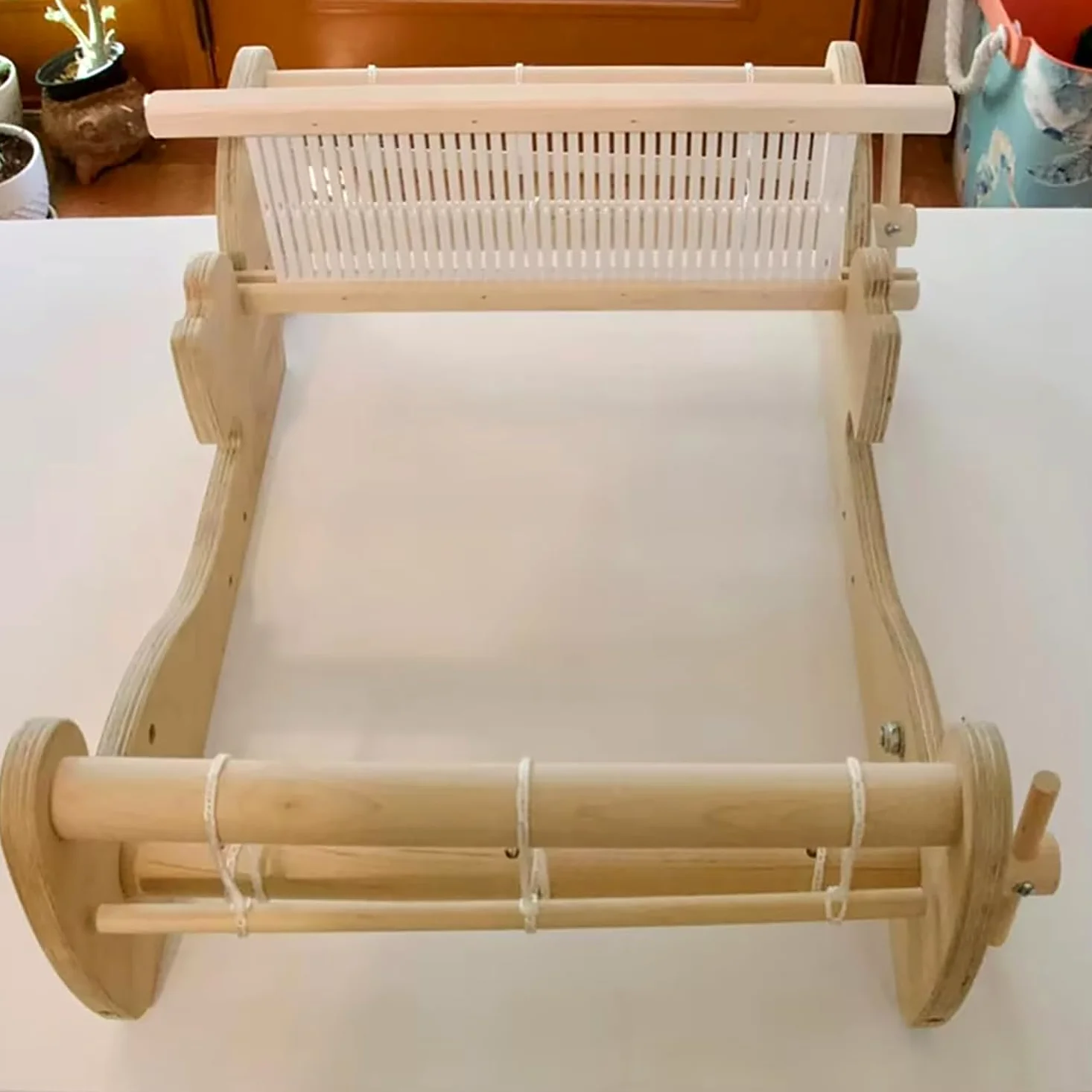 Set di telai per tessitura in legno con volani, macchina per maglieria tessuta a mano per adulti principianti, kit fai da te facile da intrecciare